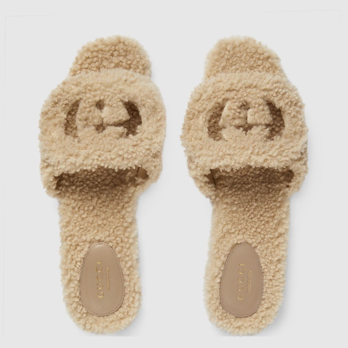 Gucci o1s1wg110225 Interlocking G Slide Sandals in Light Beige Size US 7.5 / IT 37.5 - 5 Thumbnail