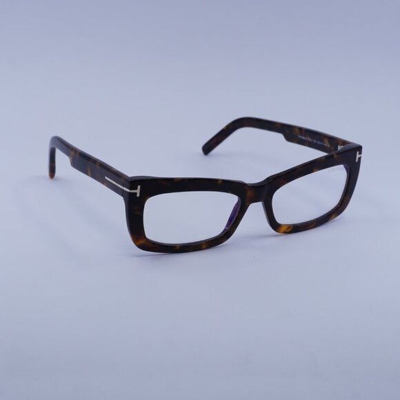 Tom Ford Tom Ford FT5966-B 052 Eyeglasses Dark Havana 55mm Rectangle Size ONE SIZE - 4 Thumbnail
