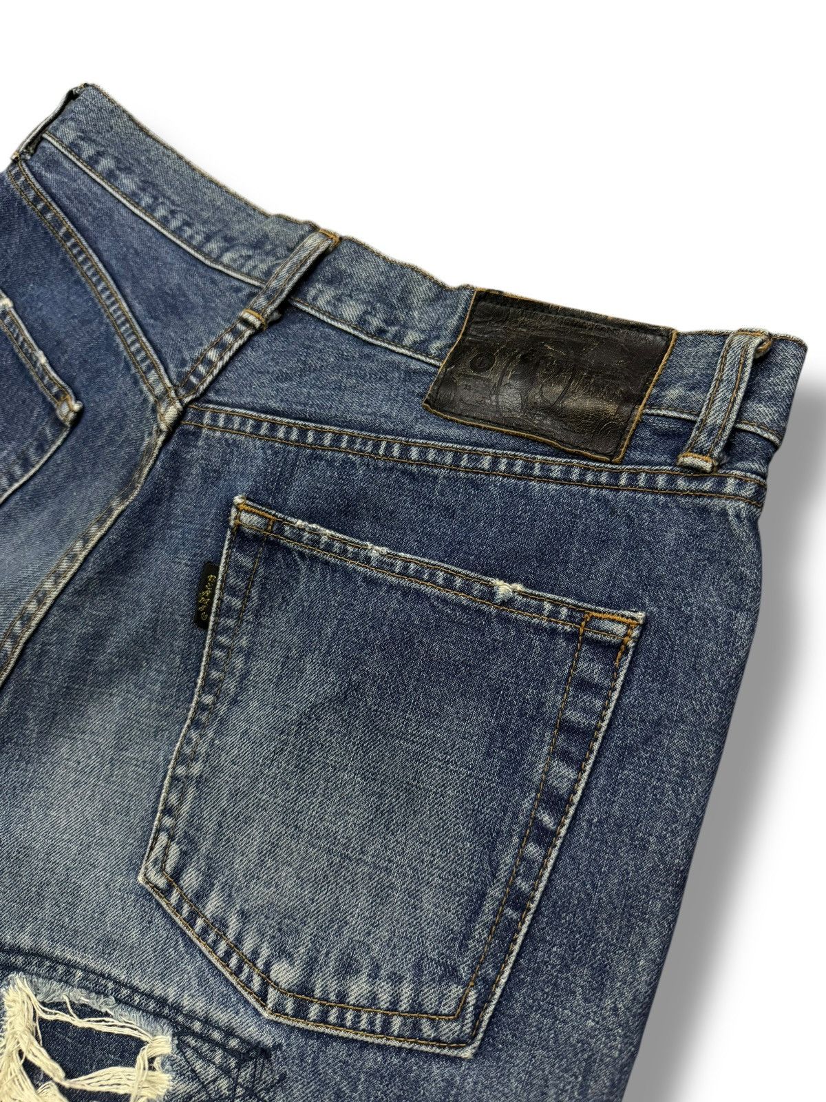 Beams Plus Vintage BEAMS Tokyo Distressed Patchwork Denim Jeans Japan Size US 34 / EU 50 - 8 Thumbnail