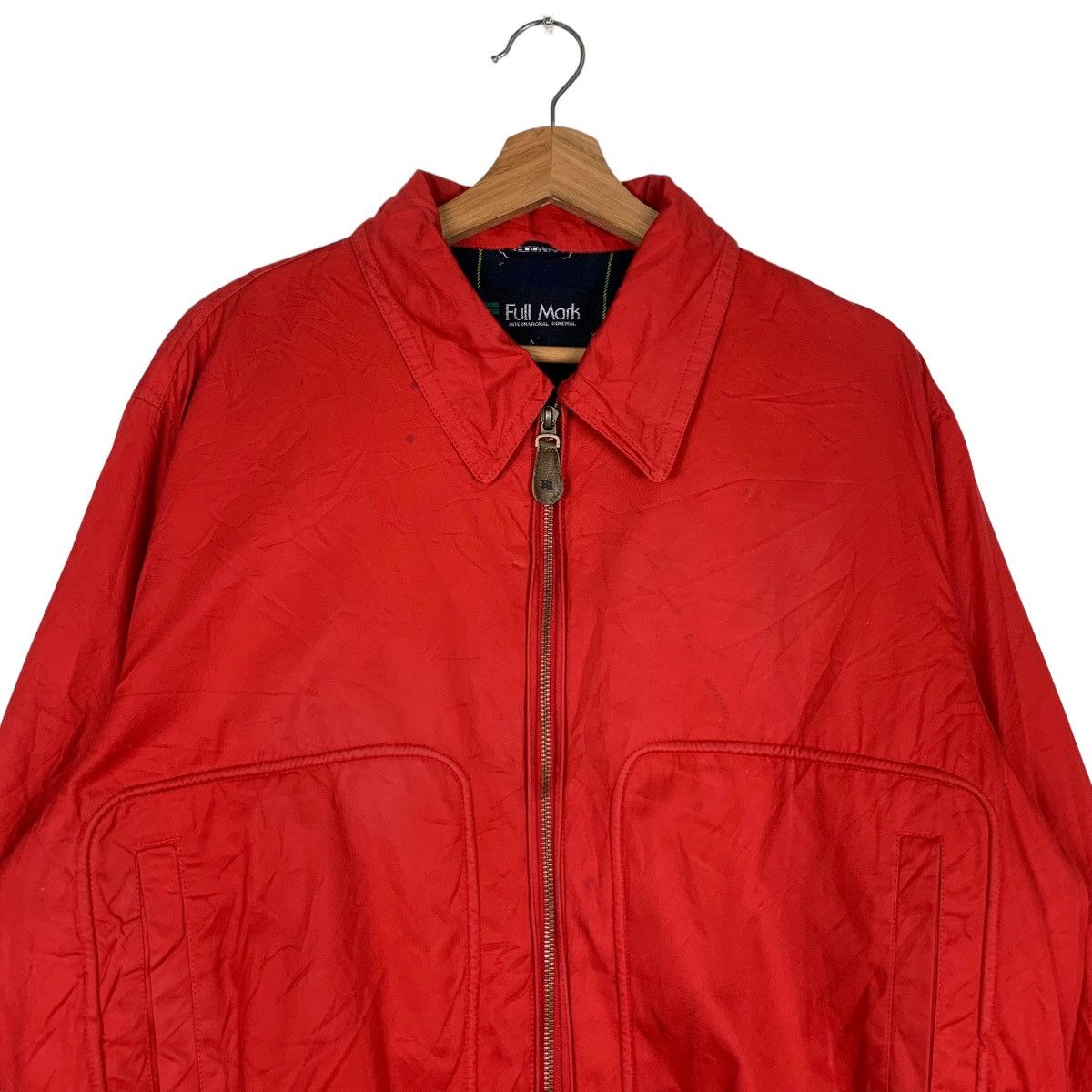 Japanese Brand Vintage FULL MARK Checked Lined Red Casual Jacket #0307-C14 Size US M / EU 48-50 / 2 - 3 Thumbnail