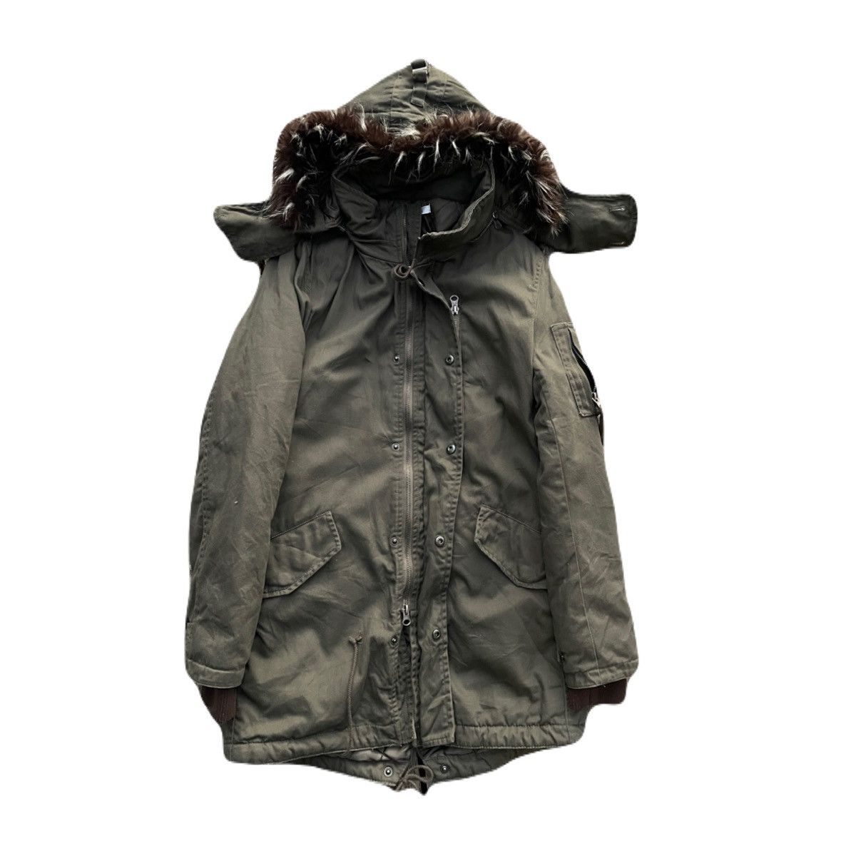If Six Was Nine 2000s Japanese archive military fur hooded parka vkei y2k Size US S / EU 44-46 / 1 - 2 Thumbnail