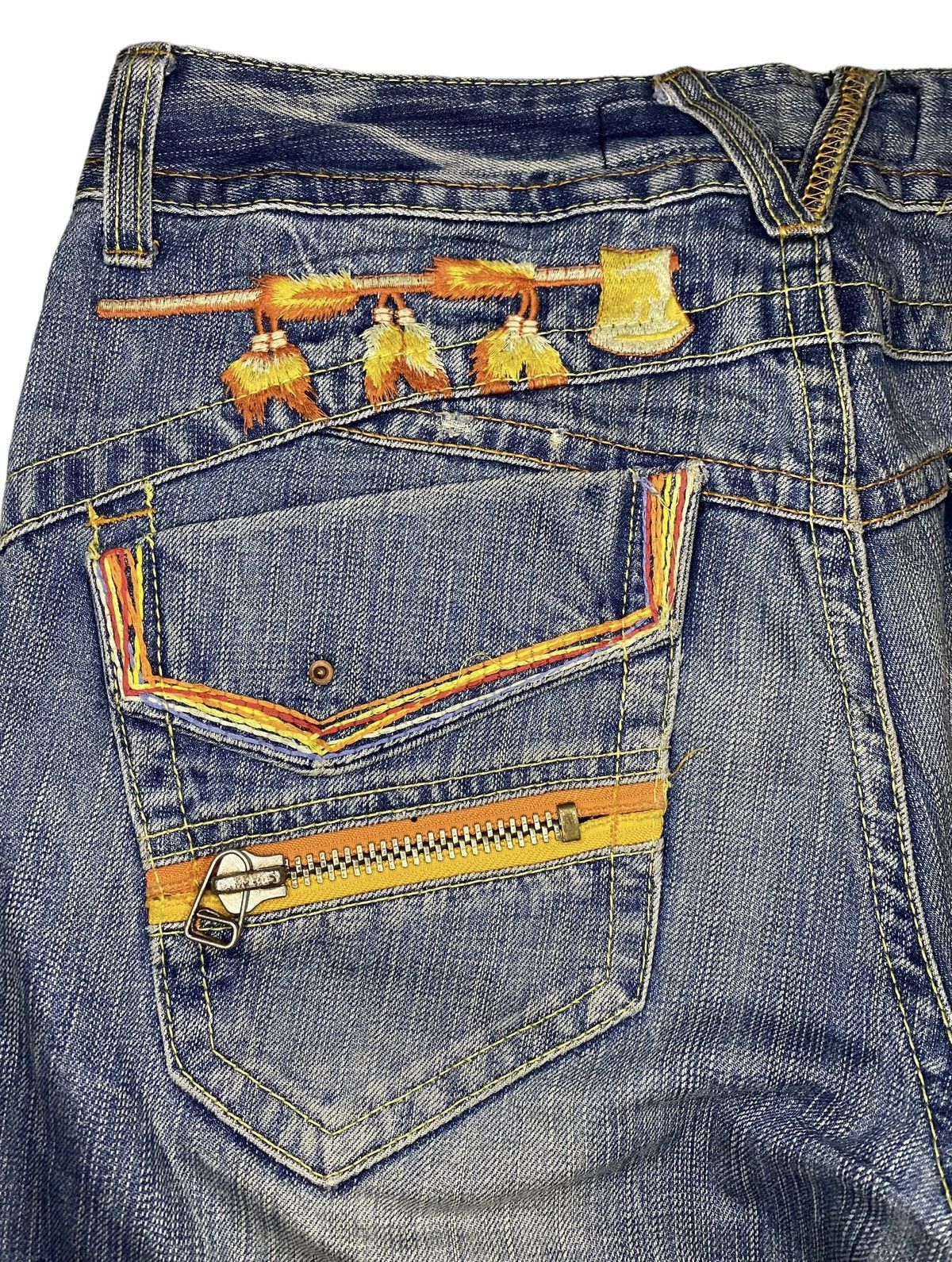 If Six Was Nine × Japanese Brand × Le Grande Bleu (L.G.B.) Vintage Red Pepper Flared Jean Distressed Size US 33 - 6 Thumbnail