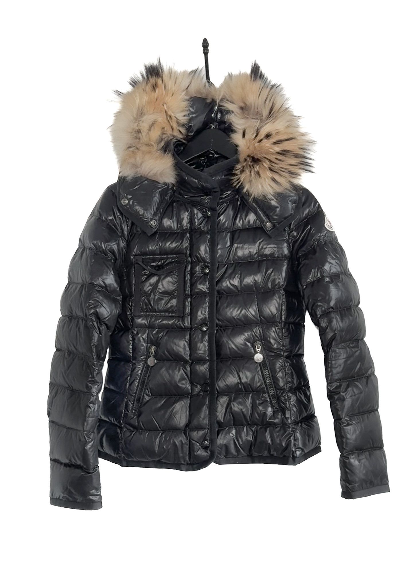 Moncler Moncler Black Armoise Shiny Down Fur Trim Coat Grailed