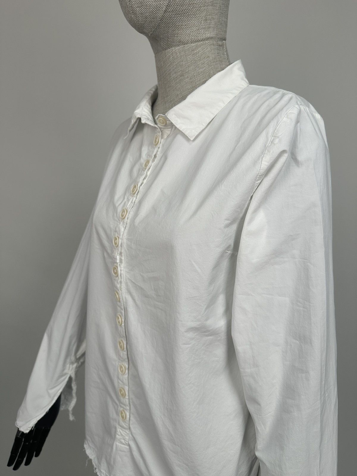 Other Ewa i Walla Avant Garde Raw Hem White Cotton Shirt Blouse Size S / US 4 / IT 40 - 10 Thumbnail