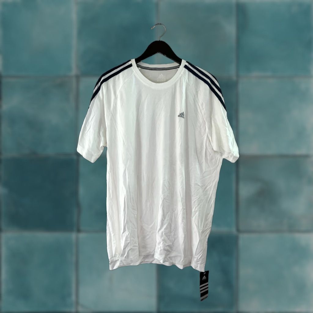 Adidas adidas clima365 T-Shirt Mens XL Short Sleeve White NWT 2008 Deadstock grey logo 32" long 24.5" across Size US XL / EU 56 / 4 - 1 Thumbnail