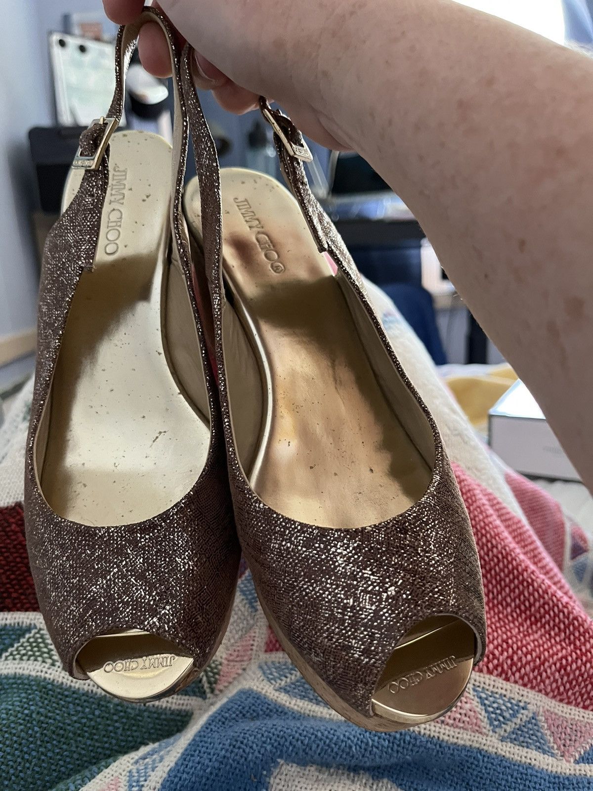 Jimmy Choo Jimmy Choo cork wedge sandals Size US 7.5 / IT 37.5 - 3 Thumbnail