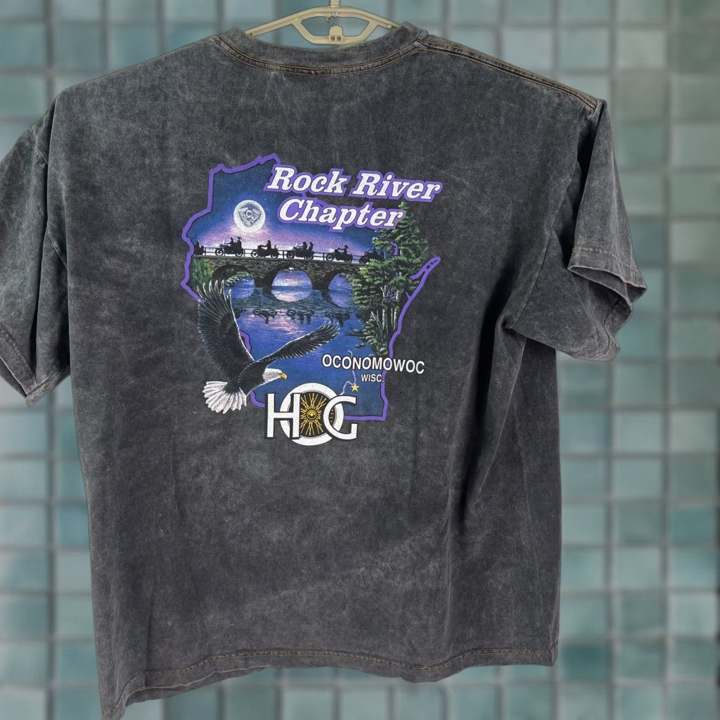Harley Davidson Harley Davidson Mens Gray Shirt XL Rock River Chapter Oconomowoc Wisc Size US XL / EU 56 / 4 - 1 Thumbnail