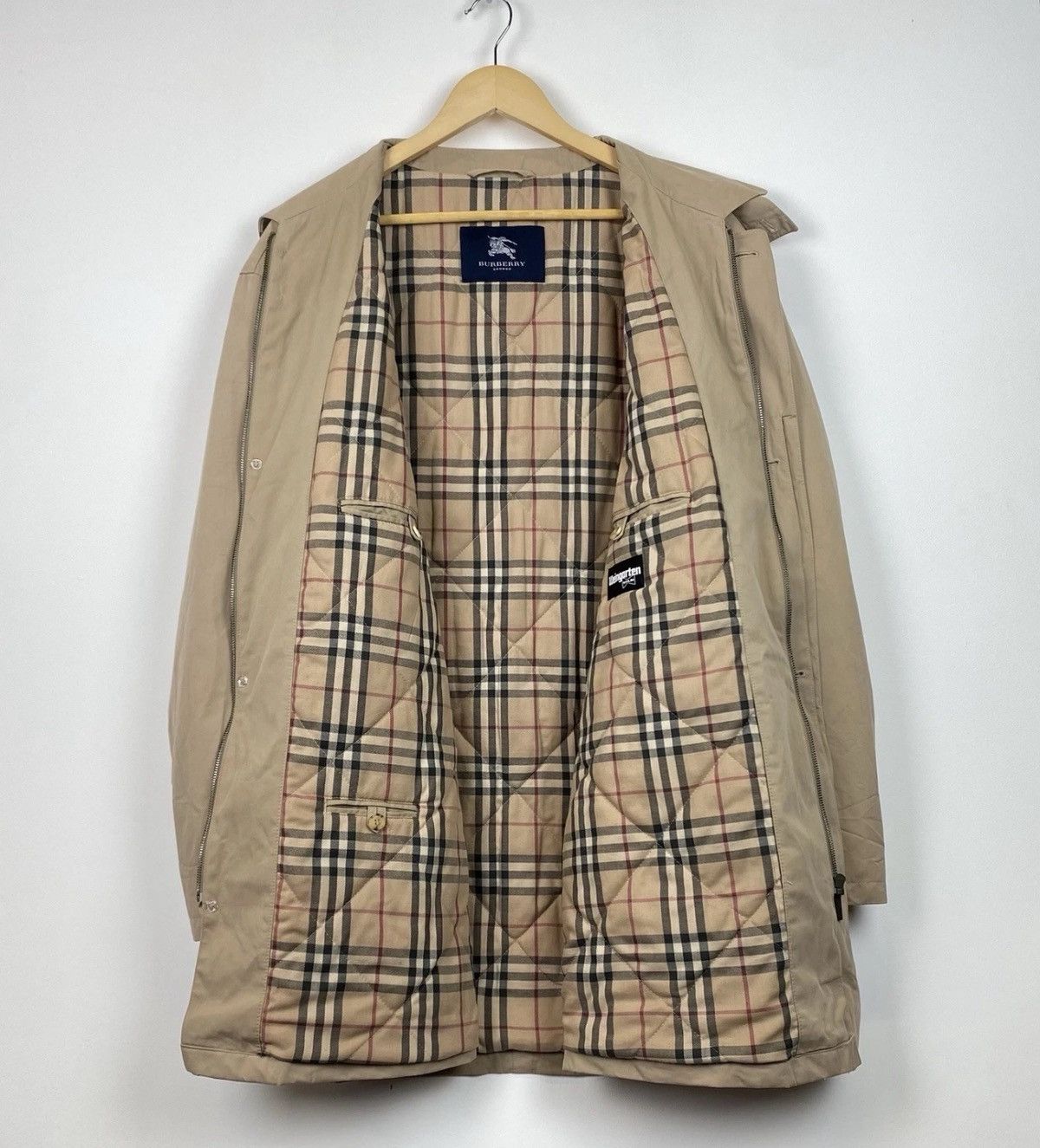 Burberry Burberry London Full Zip Collared Coat Jacket Beige Top Logo Size US XL / EU 56 / 4 - 12 Thumbnail