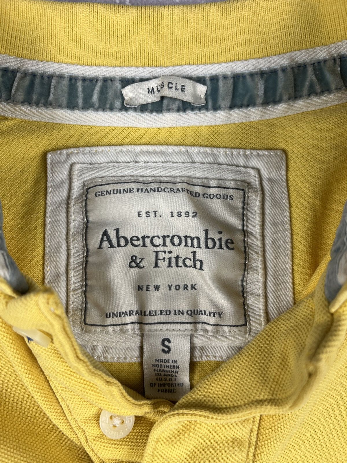 Abercrombie & Fitch Vintage Y2K Abercrombie&Fitch Polo T Shirt Mens S-M Yellow Size US S / EU 44-46 / 1 - 6 Thumbnail