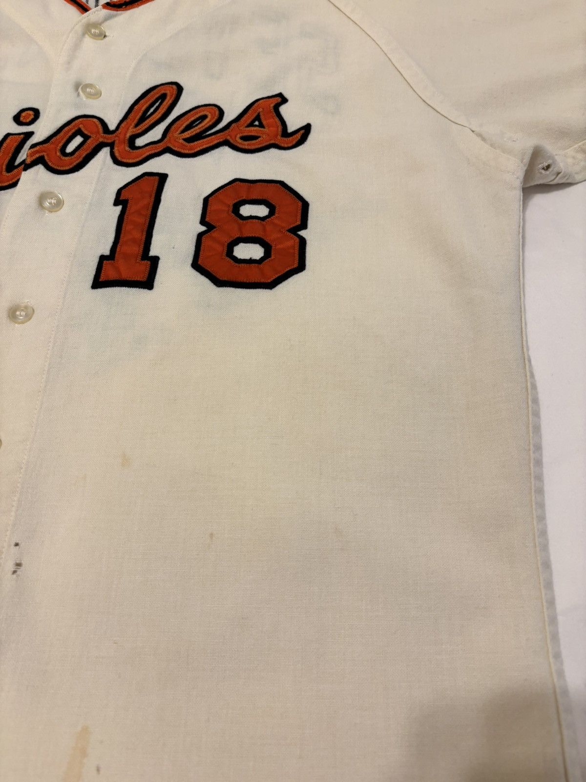 MLB Baltimore Orioles Game Worn 1967 Jersey (worn in 1969) Size US XL / EU 56 / 4 - 7 Thumbnail