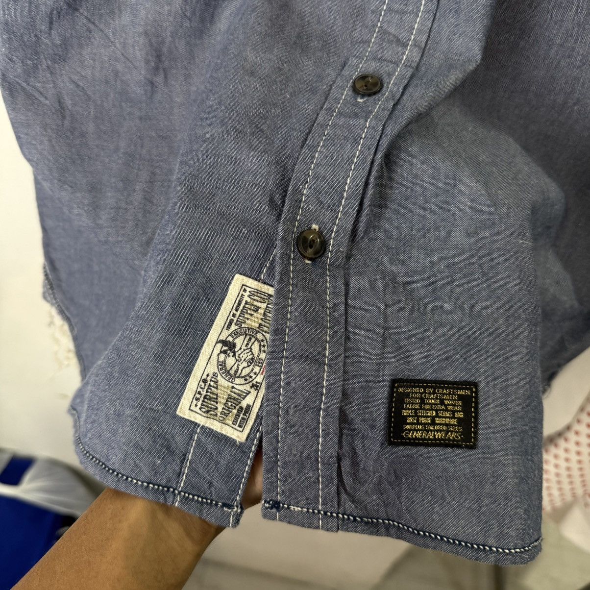 Japanese Brand SURPLUS Seminary chambray workshirt Size US M / EU 48-50 / 2 - 7 Thumbnail