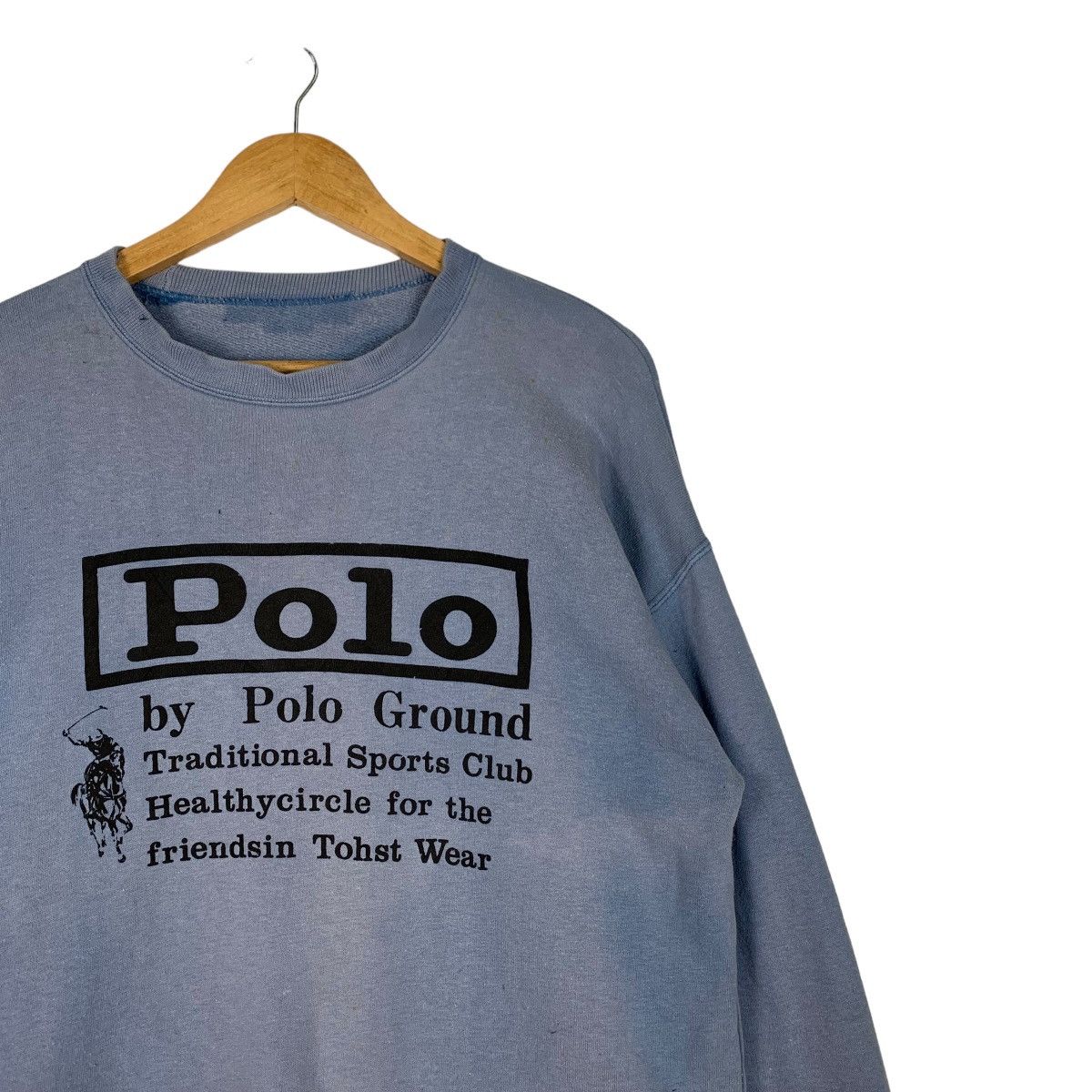 Japanese Brand POLO by Polo Ground Big Logo Washed Sweatshirt #1176-C54 Size US M / EU 48-50 / 2 - 4 Thumbnail