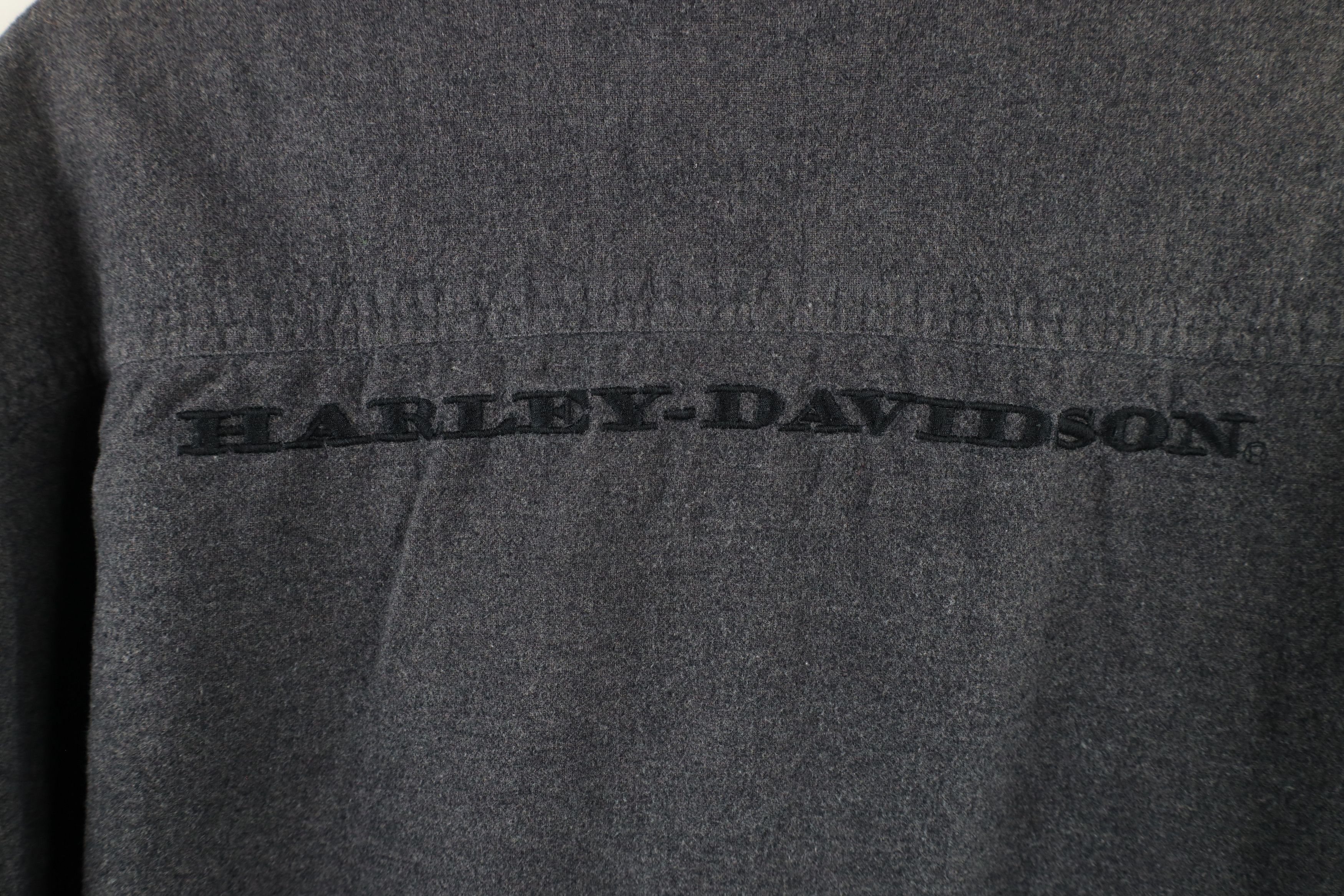Harley Davidson × Vintage Vintage Harley Davidson Flannel Button Down Shirt Gray Size US XL / EU 56 / 4 - 11 Thumbnail