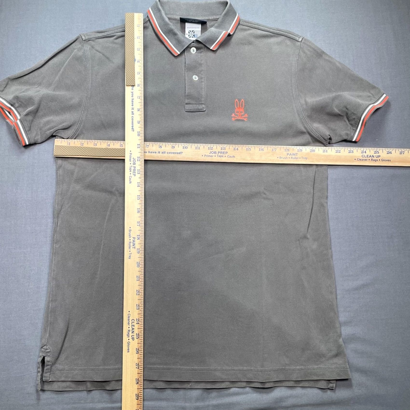 Psycho Bunny Psycho Bunny Polo Shirt Mens 2XL Gray Pima Cotton Embroidered Skull Logo Short Sleeve Polo Shirt Size US XXL / EU 58 / 5 - 4 Thumbnail