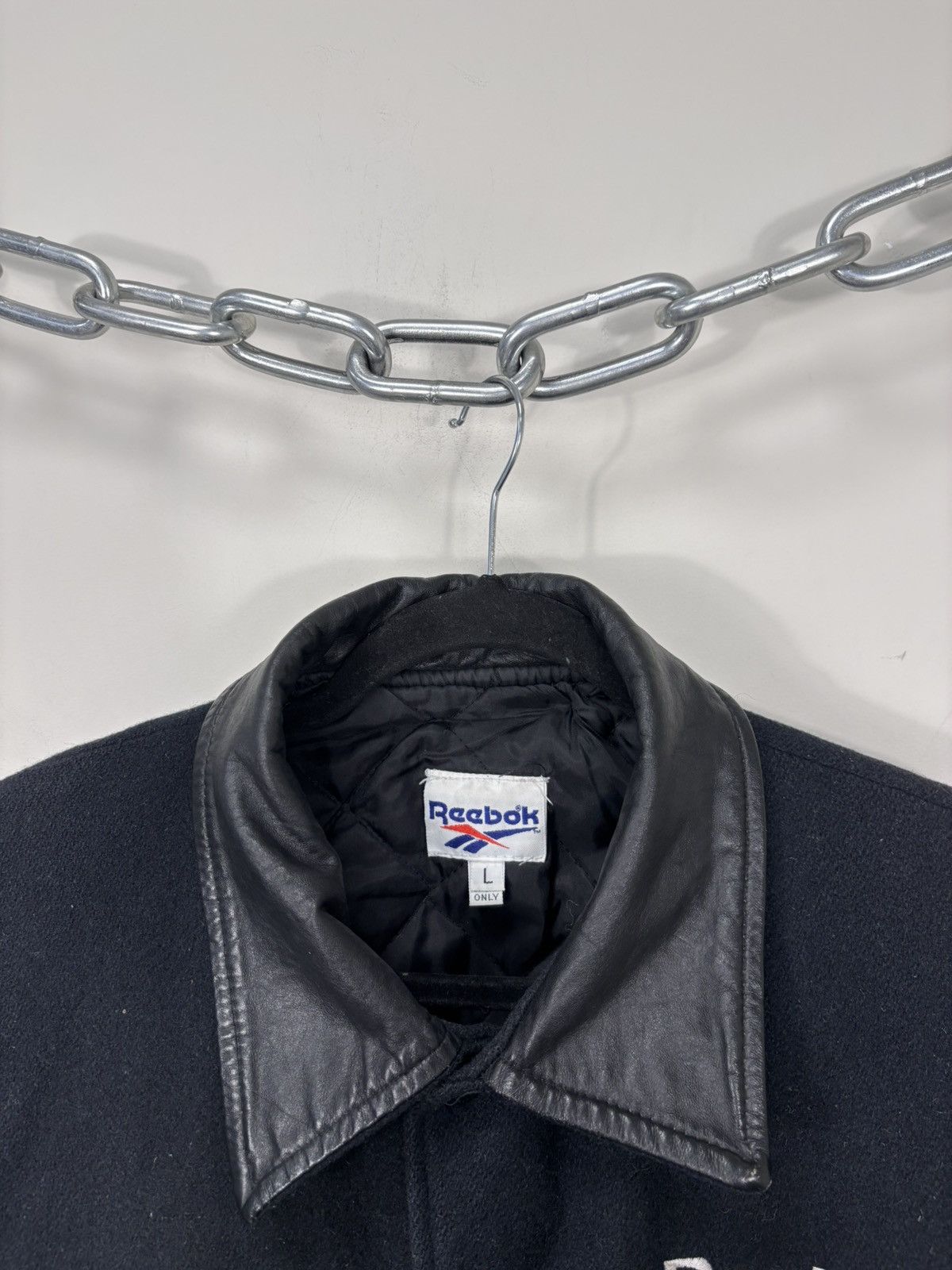 Reebok Vintage 1990s Reebok University Wool Leather Varsity Jacket Size US L / EU 52-54 / 3 - 8 Thumbnail