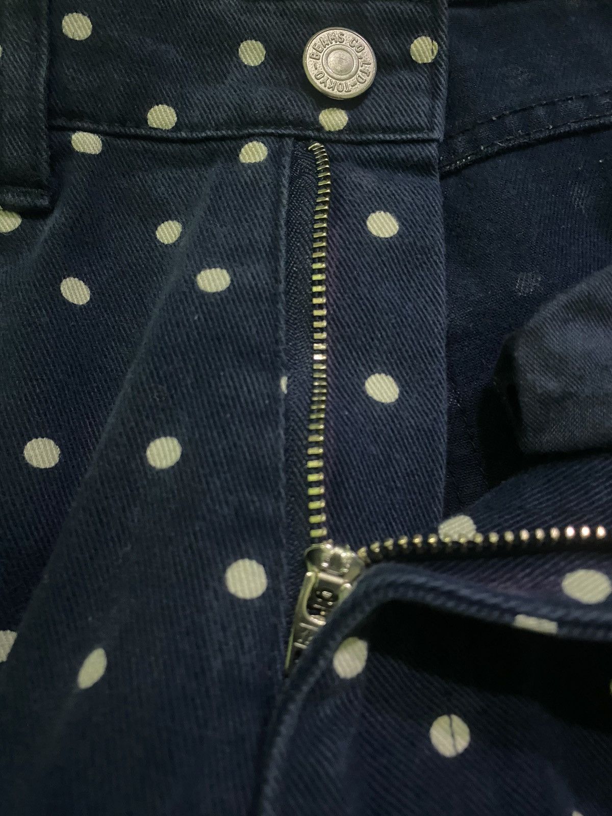 Beams Plus × Japanese Brand × Tornado Mart Beams Boy japanese Polkadot skinny pant denim Size US 29 - 4 Thumbnail