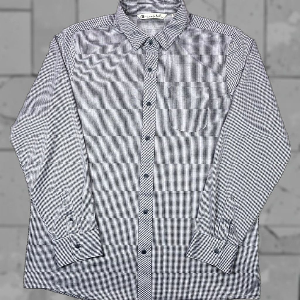 TravisMathew Travis Mathew Shirt Mens XL Black White Check Button Up Long Sleeve Performance Size US XL / EU 56 / 4 - 1 Thumbnail