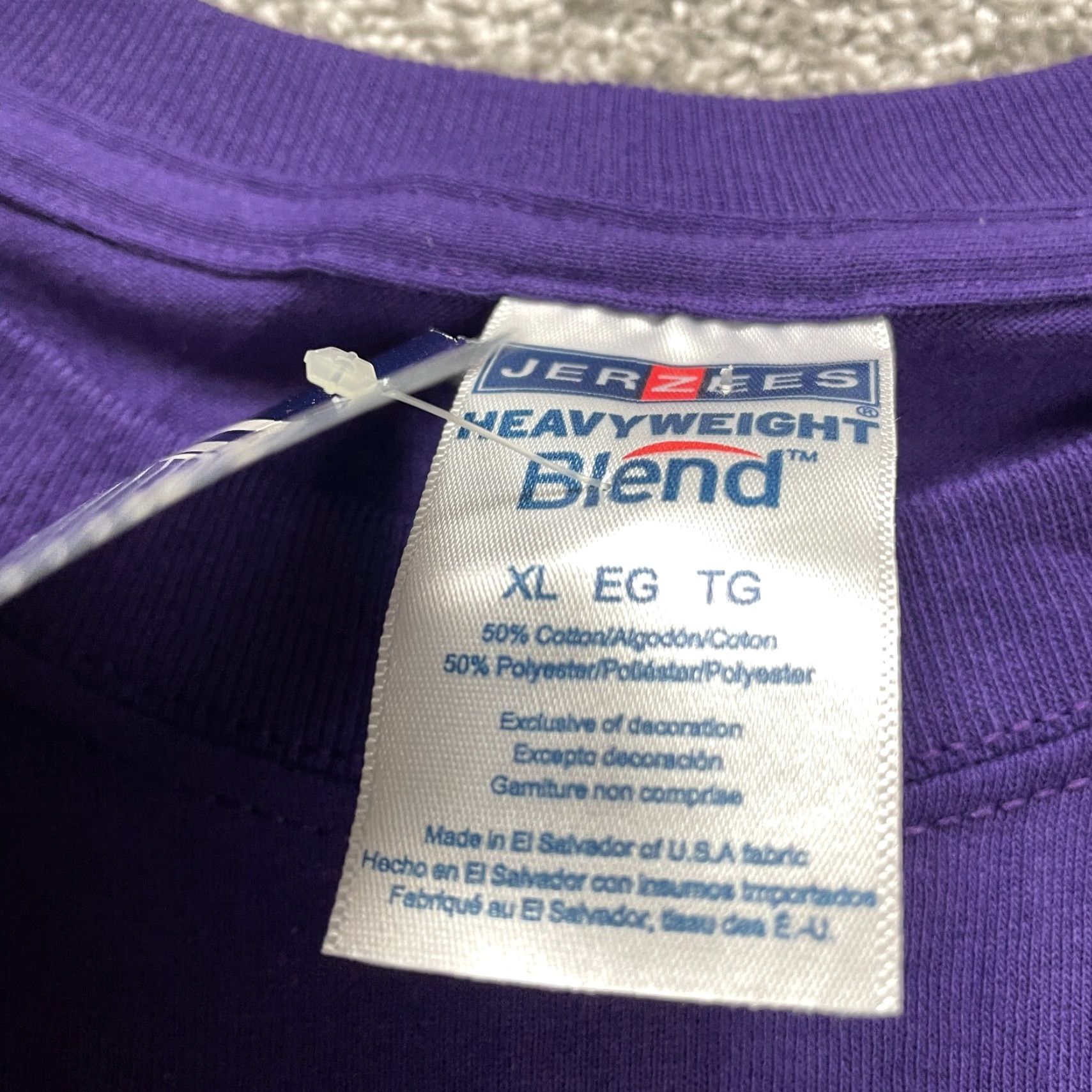 Jerzees Jerzees Heavyweight T-Shirt Mens XL Purple Regular Fit Long Sleeve Crew Neck NWT New Vintage: No Size US XL / EU 56 / 4 - 5 Thumbnail