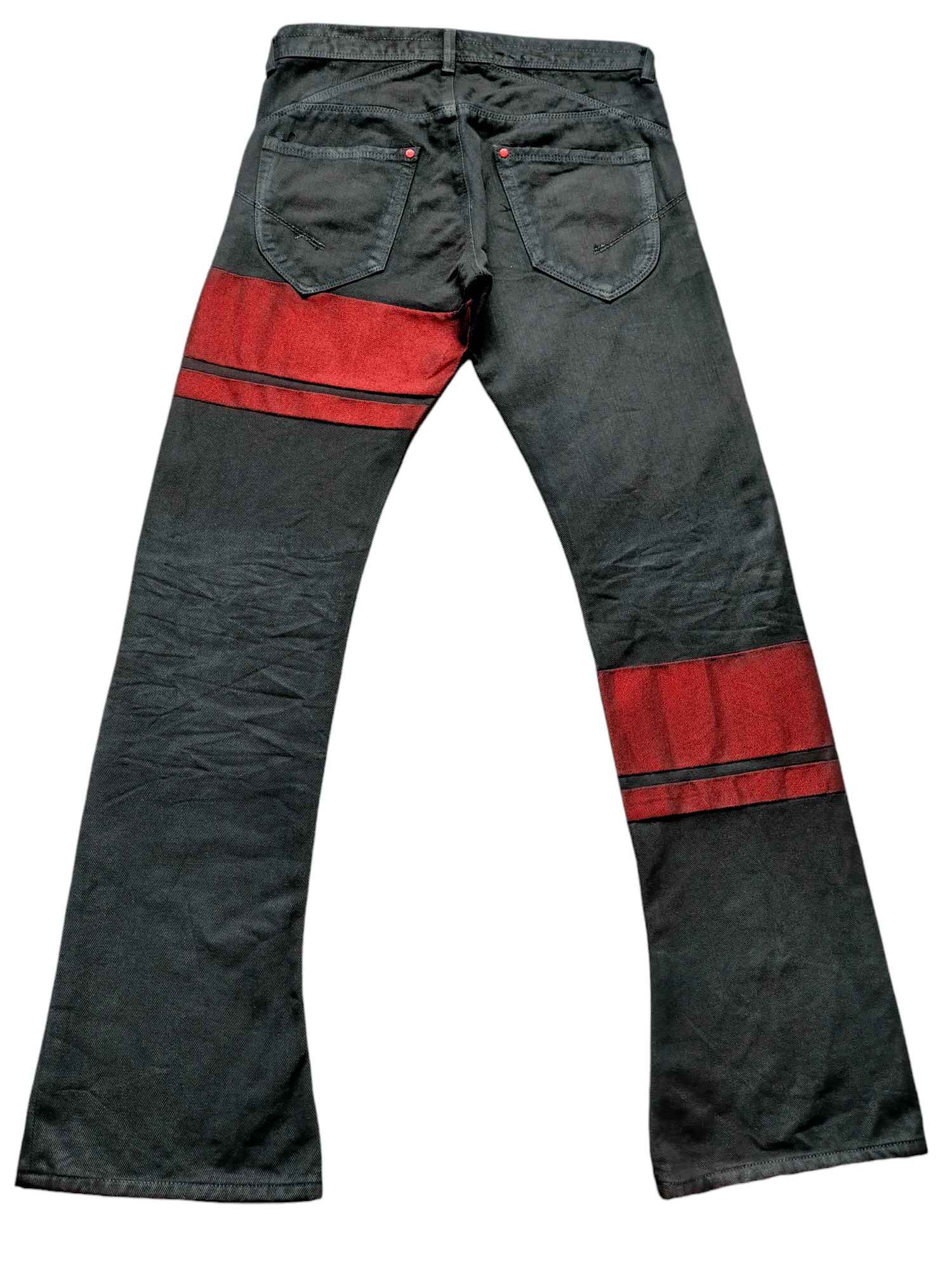 If Six Was Nine Flare Jeans Jackrose Waxed Boot cut Black Denim Size US 31 - 2 Thumbnail