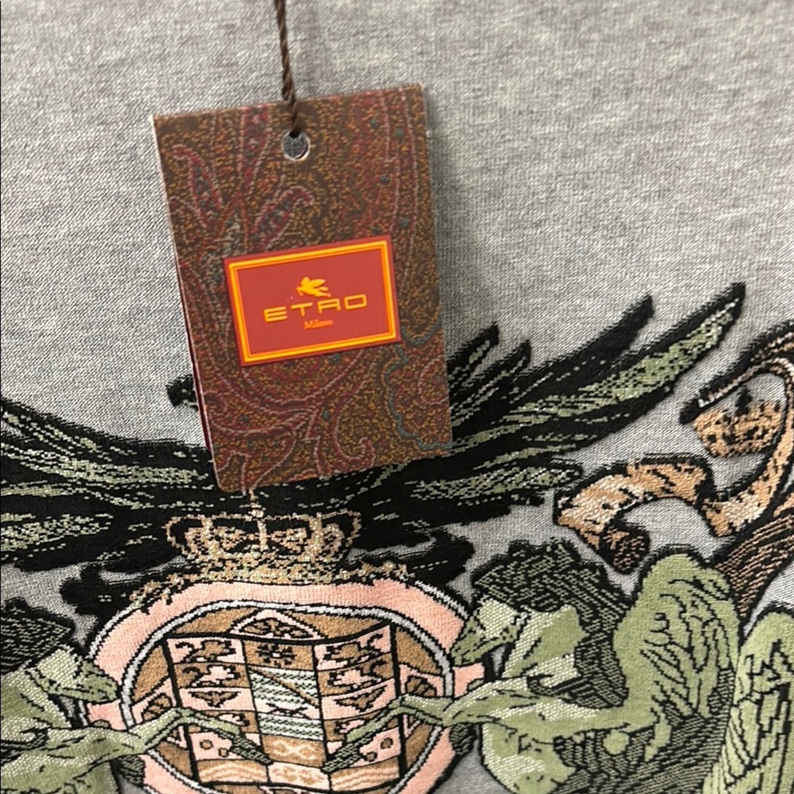 Etro NWT Etro Gray Short Sleeve Graphic Tee Size XL Size US XL / EU 56 / 4 - 2 Thumbnail
