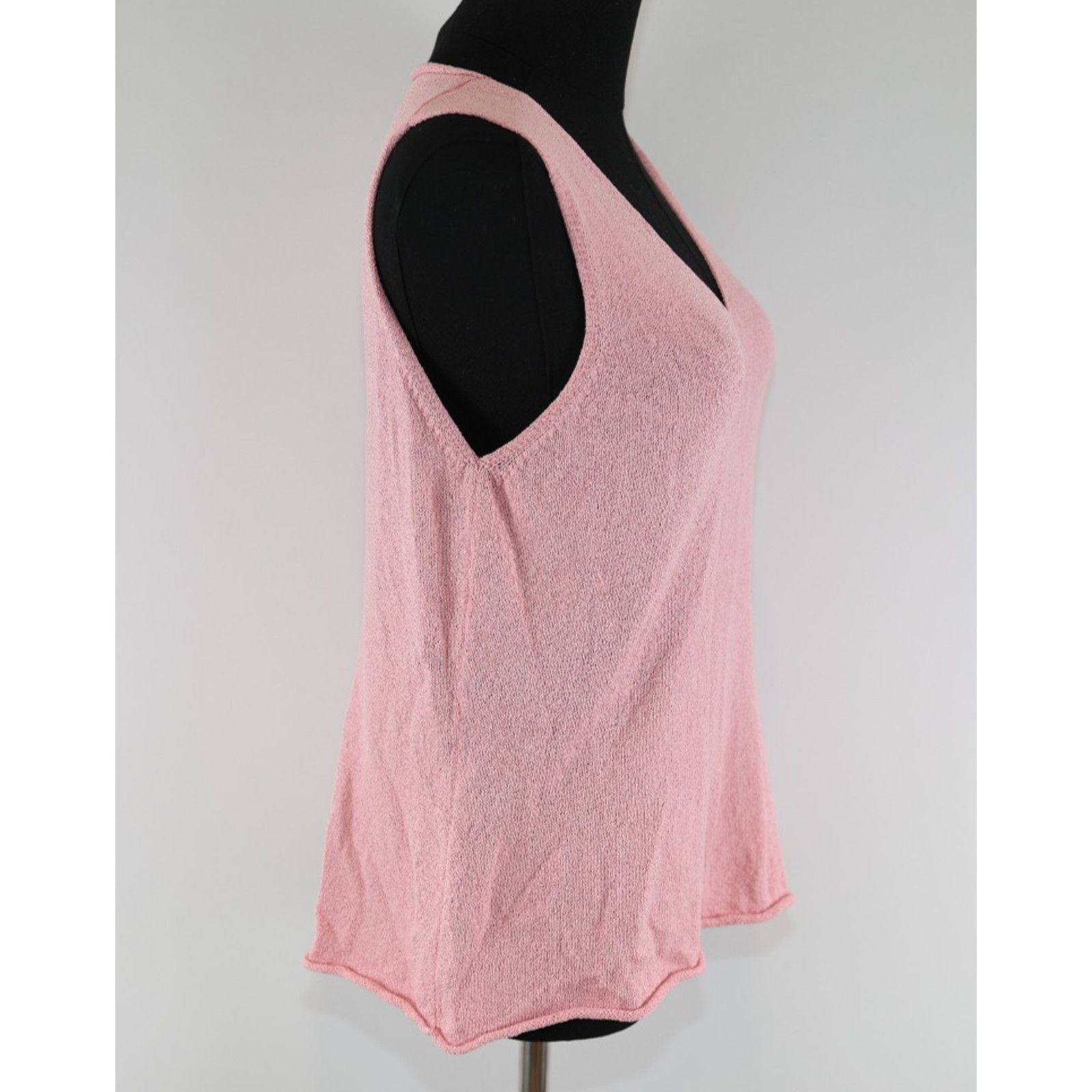 Eileen Fisher EILEEN FISHER Pink Silk/Nylon Knit V Neck Tank Top Size PM Size L / US 10 / IT 46 - 3 Thumbnail
