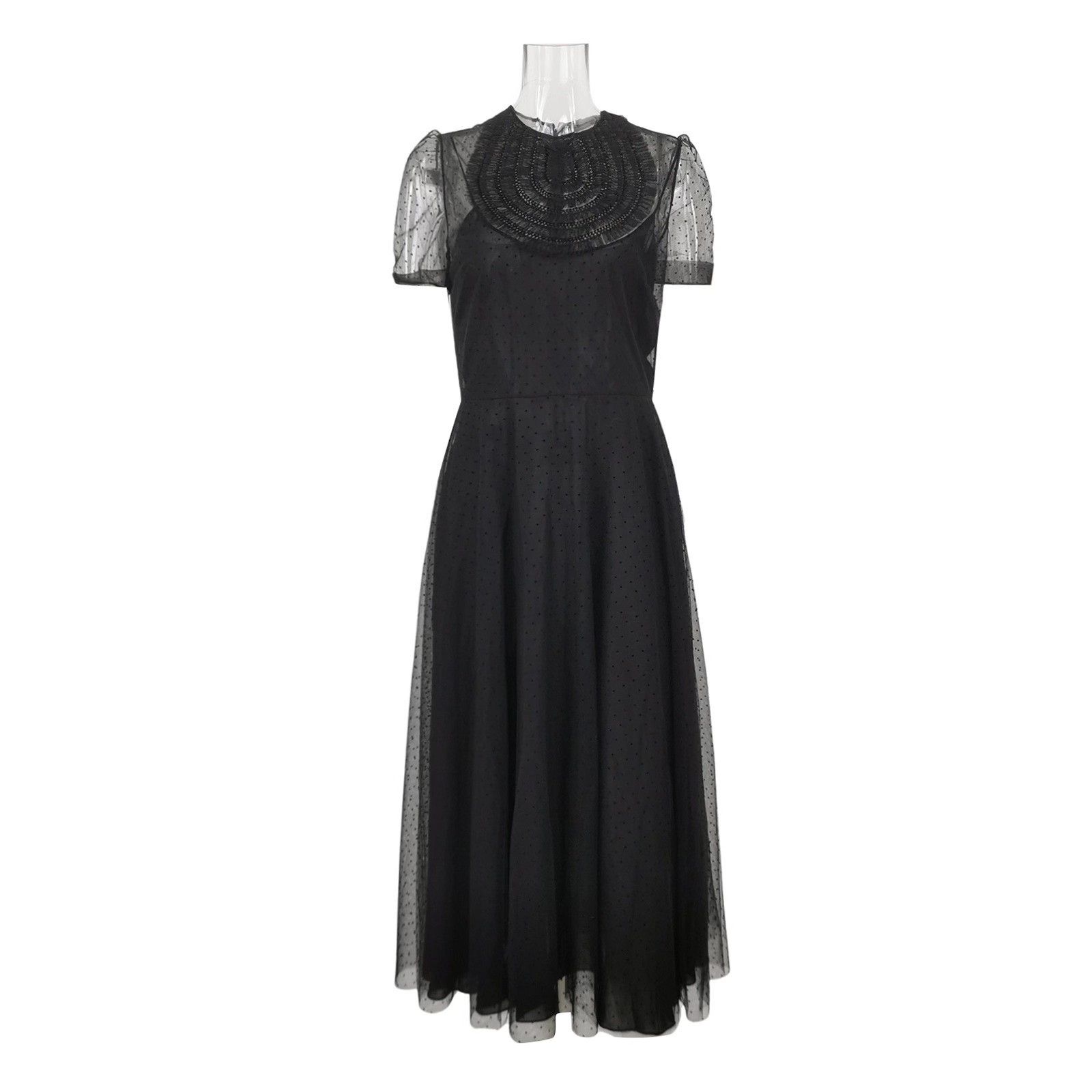 Dior Dior Polka Dot Puff Sleeve Long Dress US8 Size M / US 6-8 / IT 42-44 - 1 Thumbnail