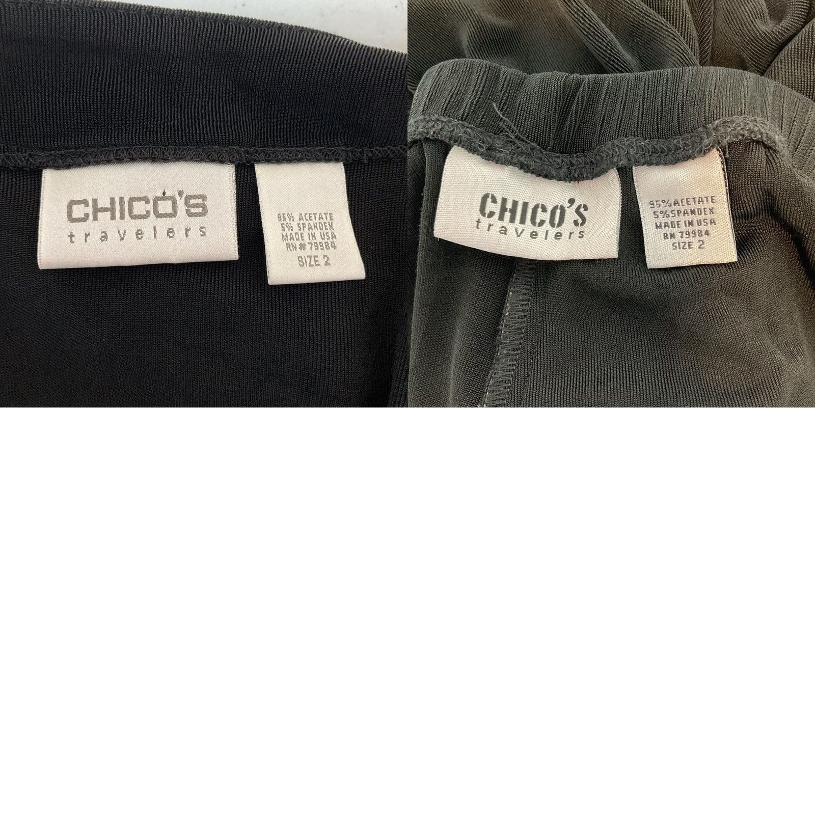 Vintage VINTAGE Chico's Travelers Set Slinky Cardigan Jacket Pants 2/L Fringe Open Front USA MADE Women Set/Outfit/2 Piece Black Knit Size L / US 10 / IT 46 - 10 Thumbnail