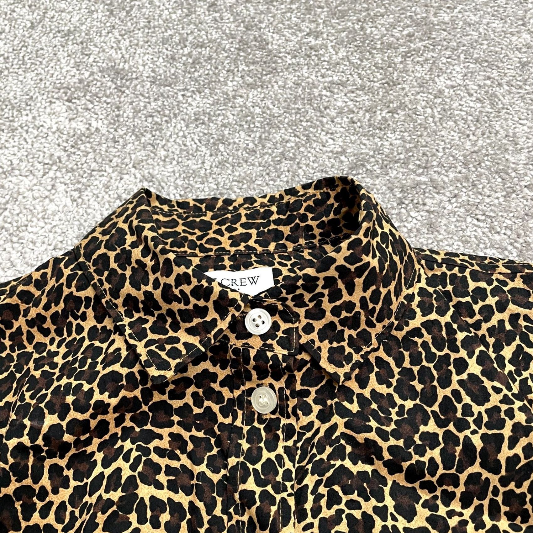 J.Crew VINTAGE J. Crew Leopard Button Down Shirt Womens XXS Brown Animal Print Long Sleeve Top Size XXS / US 00 / IT 34 - 3 Thumbnail