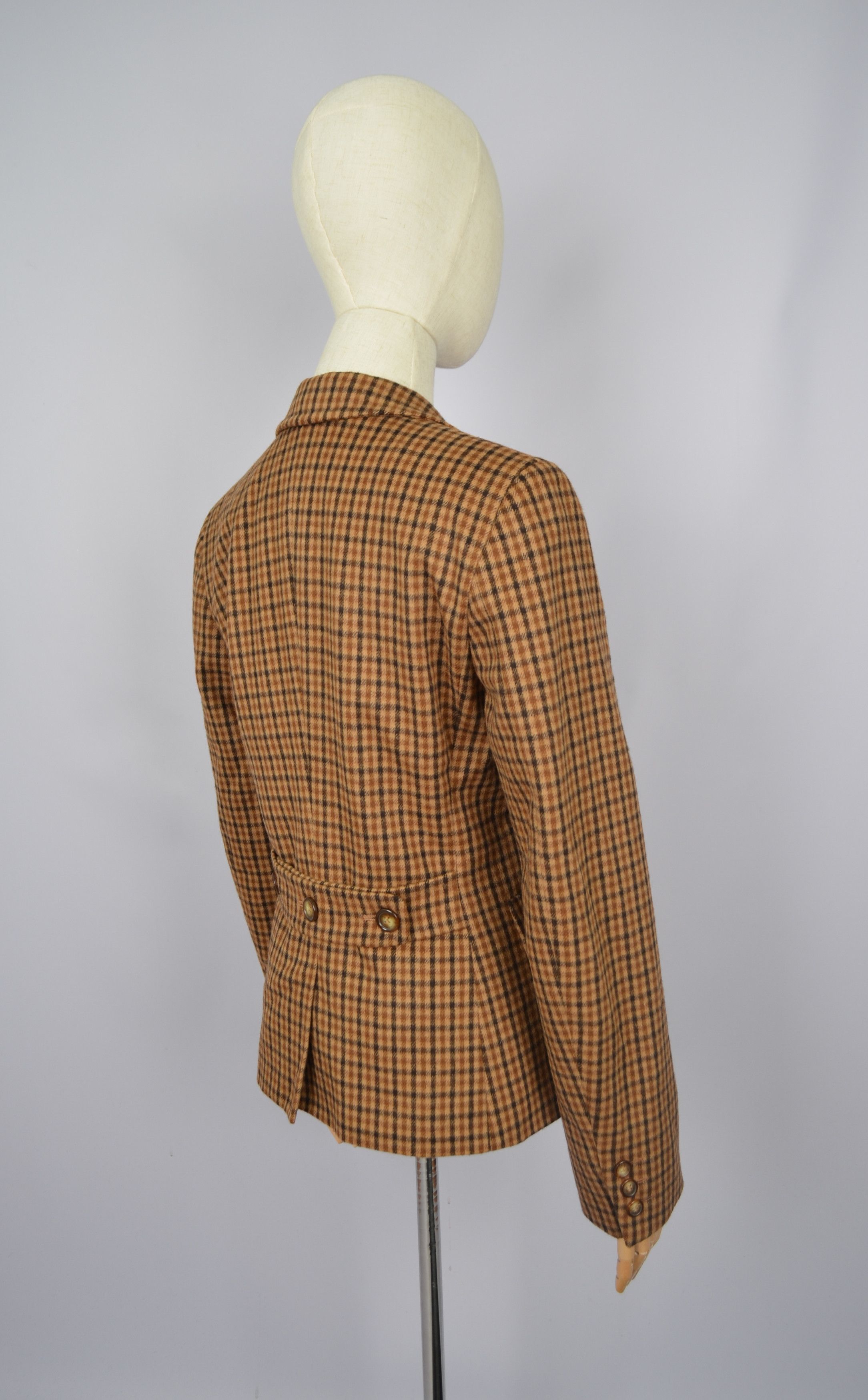 Designer × Max Mara Max Mara Check Brown Wool Angora Blazer Jacket Size US6 Size M / US 6-8 / IT 42-44 - 12 Thumbnail