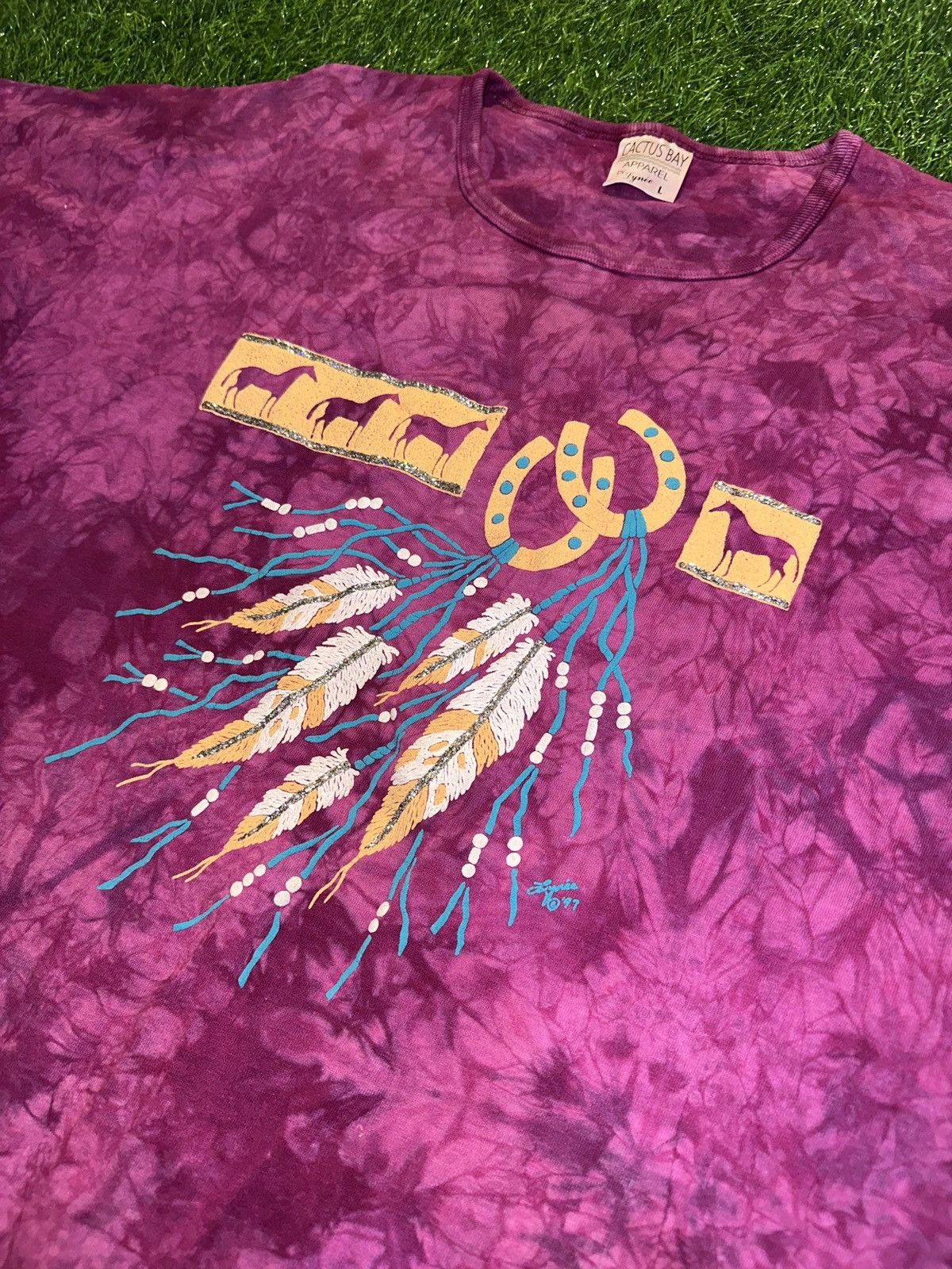Vintage Vintage cowboy country dream catcher tie dye t shirt size L Size L / US 10 / IT 46 - 2 Thumbnail