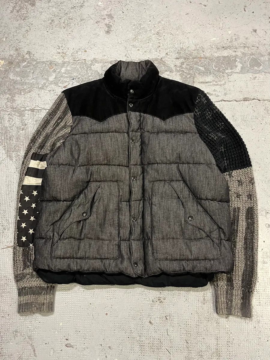 Polo Ralph Lauren 2010s Ralph Lauren USA Flag Grey Hybrid Wool Puffer Jacket Size US XL / EU 56 / 4 - 4 Thumbnail