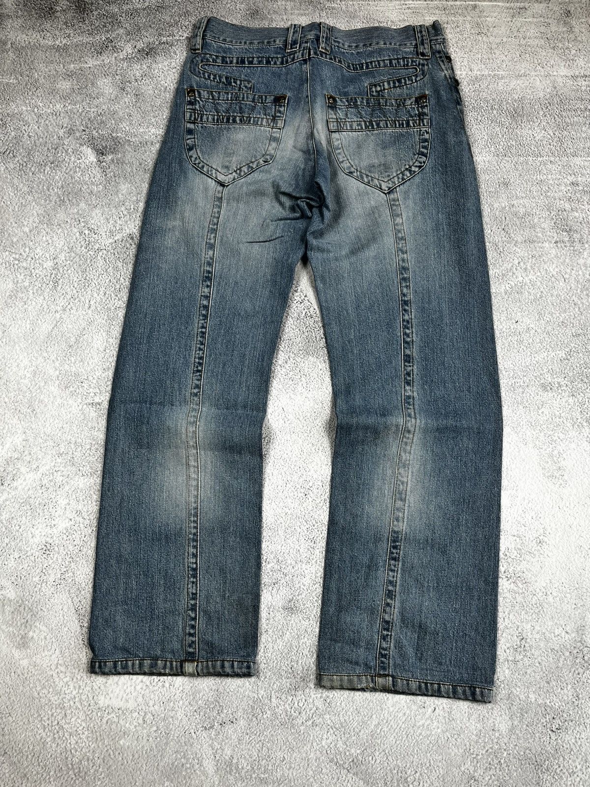 Just Cavalli × Roberto Cavalli × Vintage Y2K Baggy Tribal Tattoo Embroidered Jeans Size US 32 / EU 48 - 2 Thumbnail