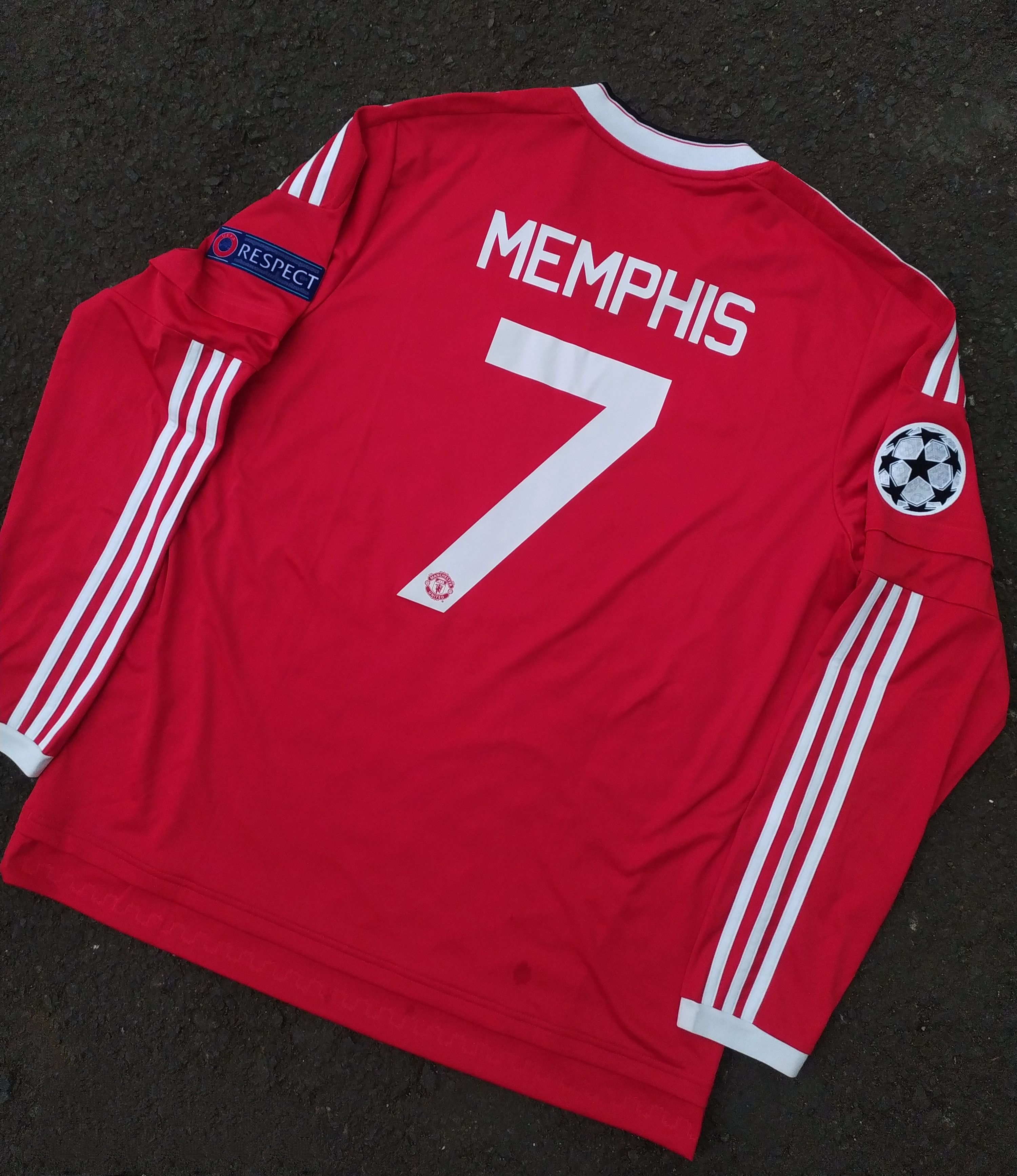 Adidas Manchester United #7 Memphis Depay 15/16 Home LS Jersey Size US XL / EU 56 / 4 - 12 Thumbnail