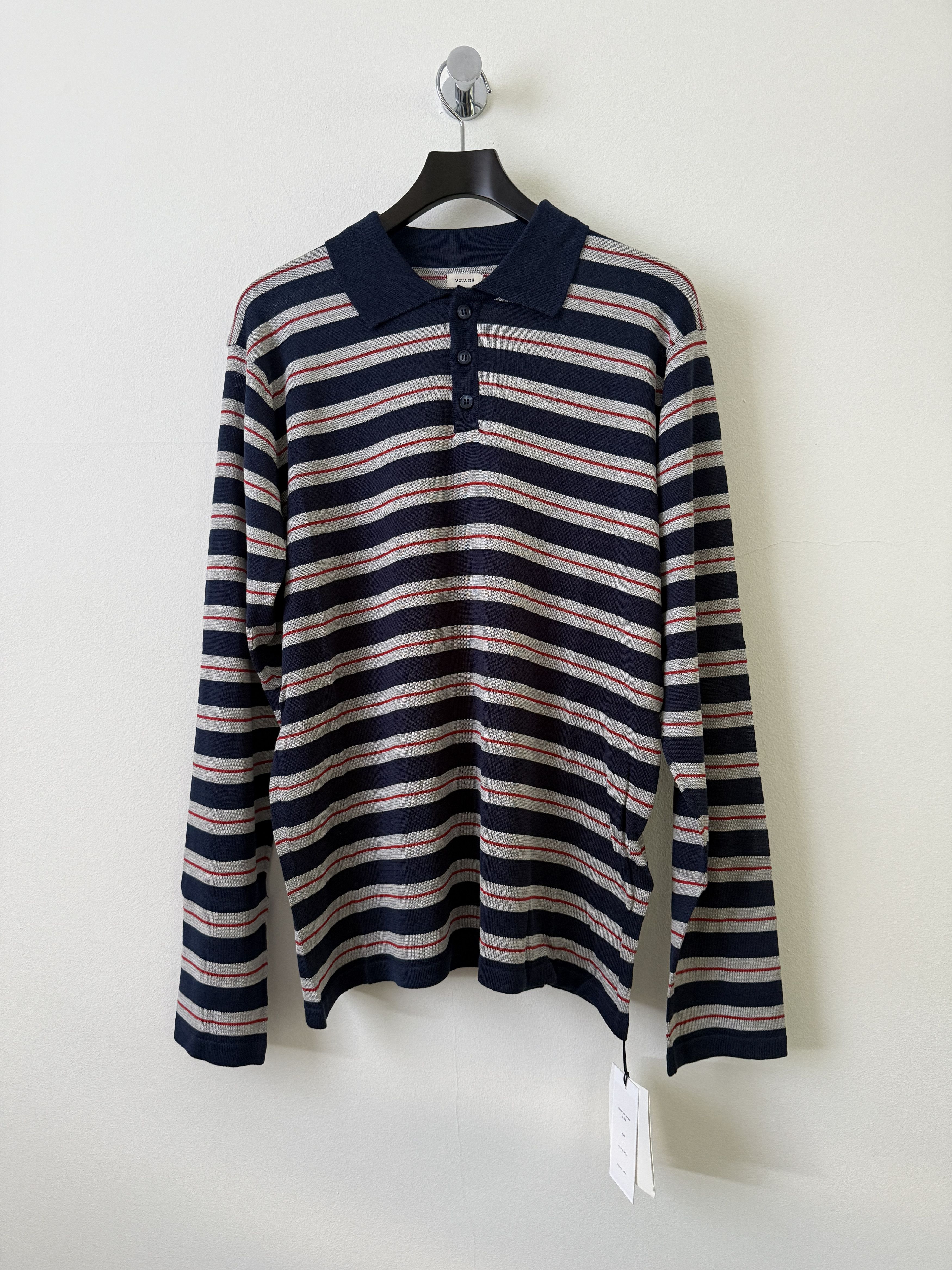 Vuja De Vujade Frank structured half-zip knit sweater in black
