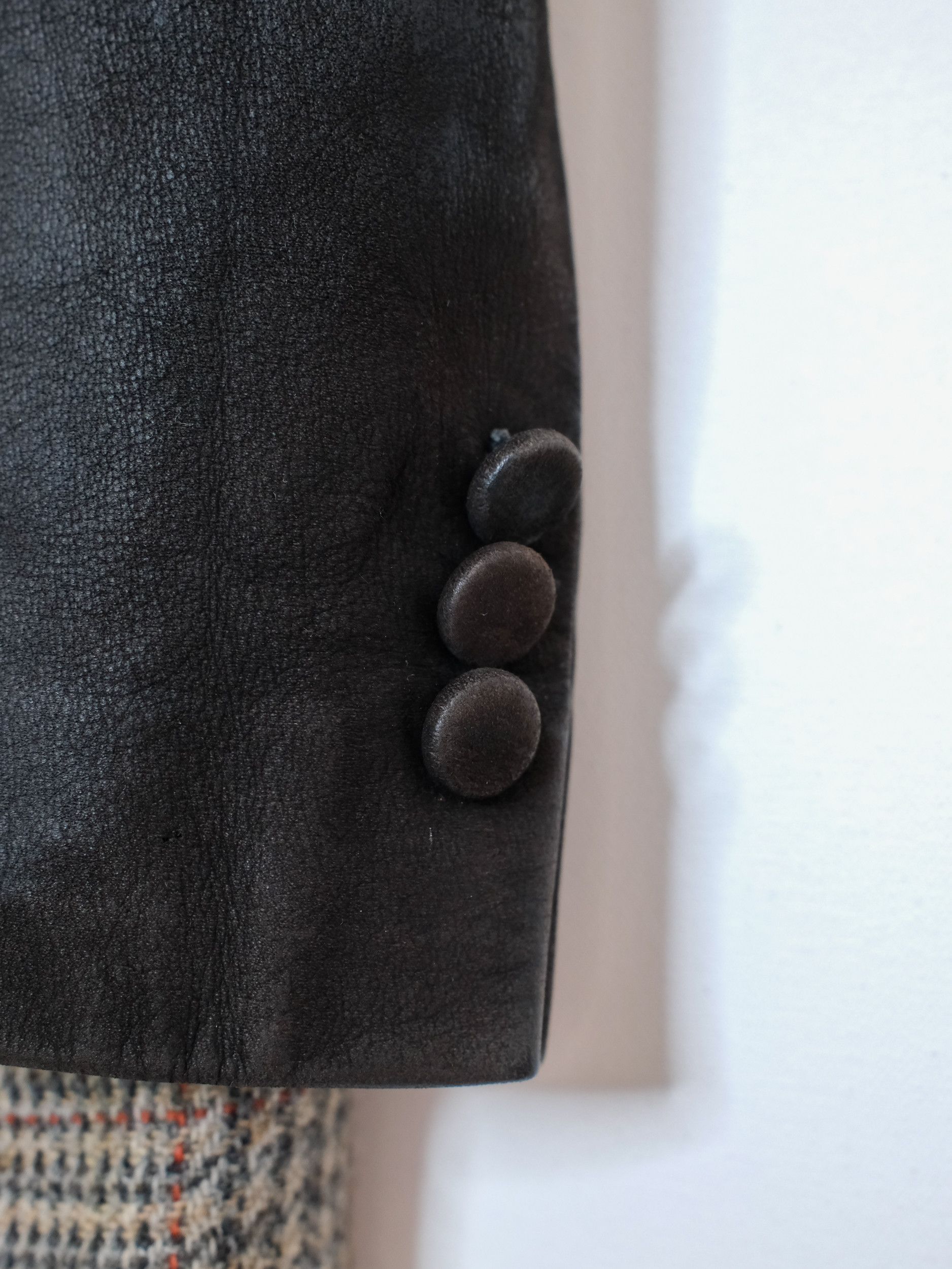 Comme des Garcons Homme 1989 Comme Des Garcons Wool / Leather Blazer Size 40R - 3 Thumbnail