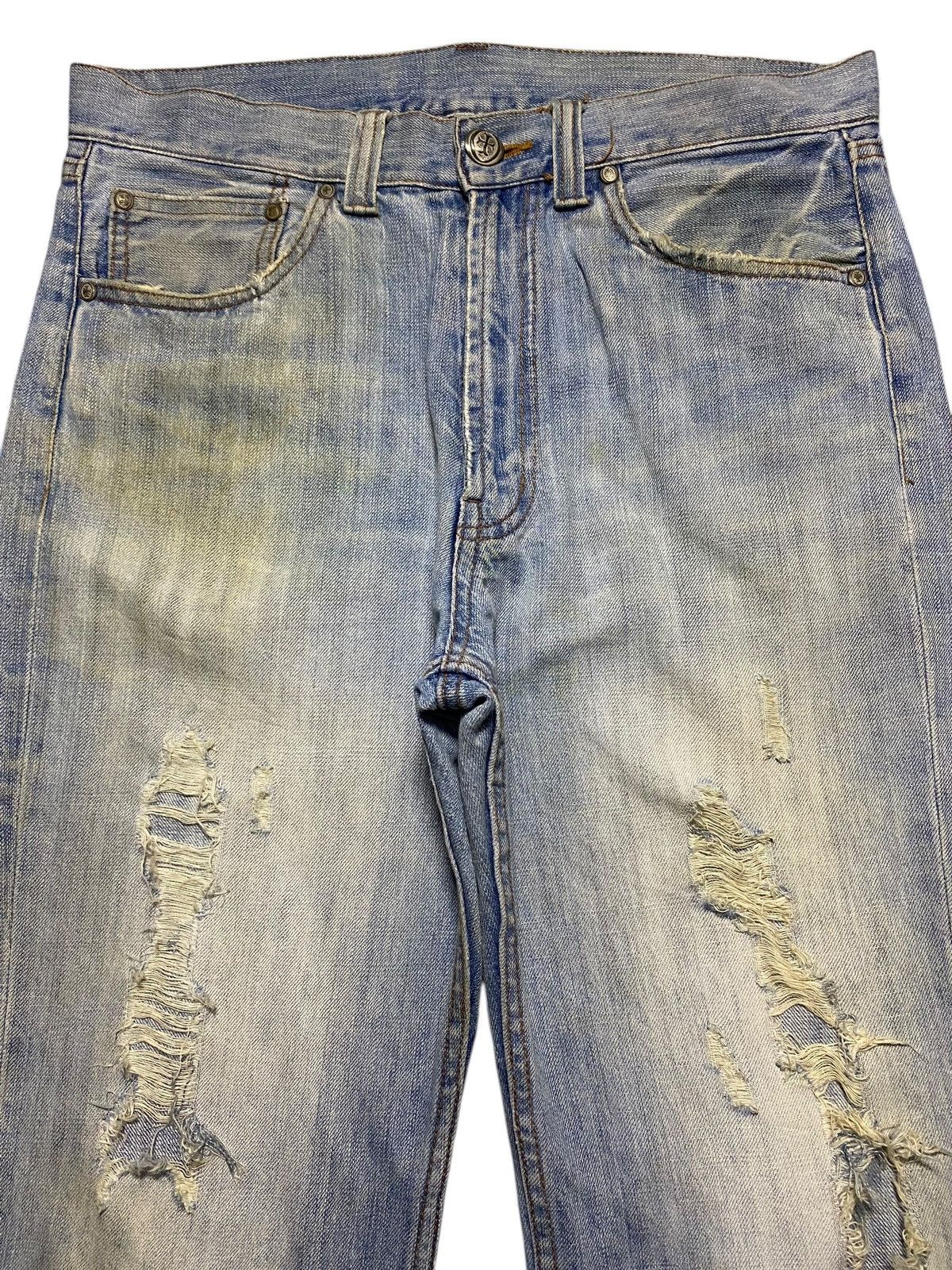 Japanese Brand Distressed Denim with Silver Cros Thunder Bootcut Jeans Size US 32 / EU 48 - 3 Thumbnail