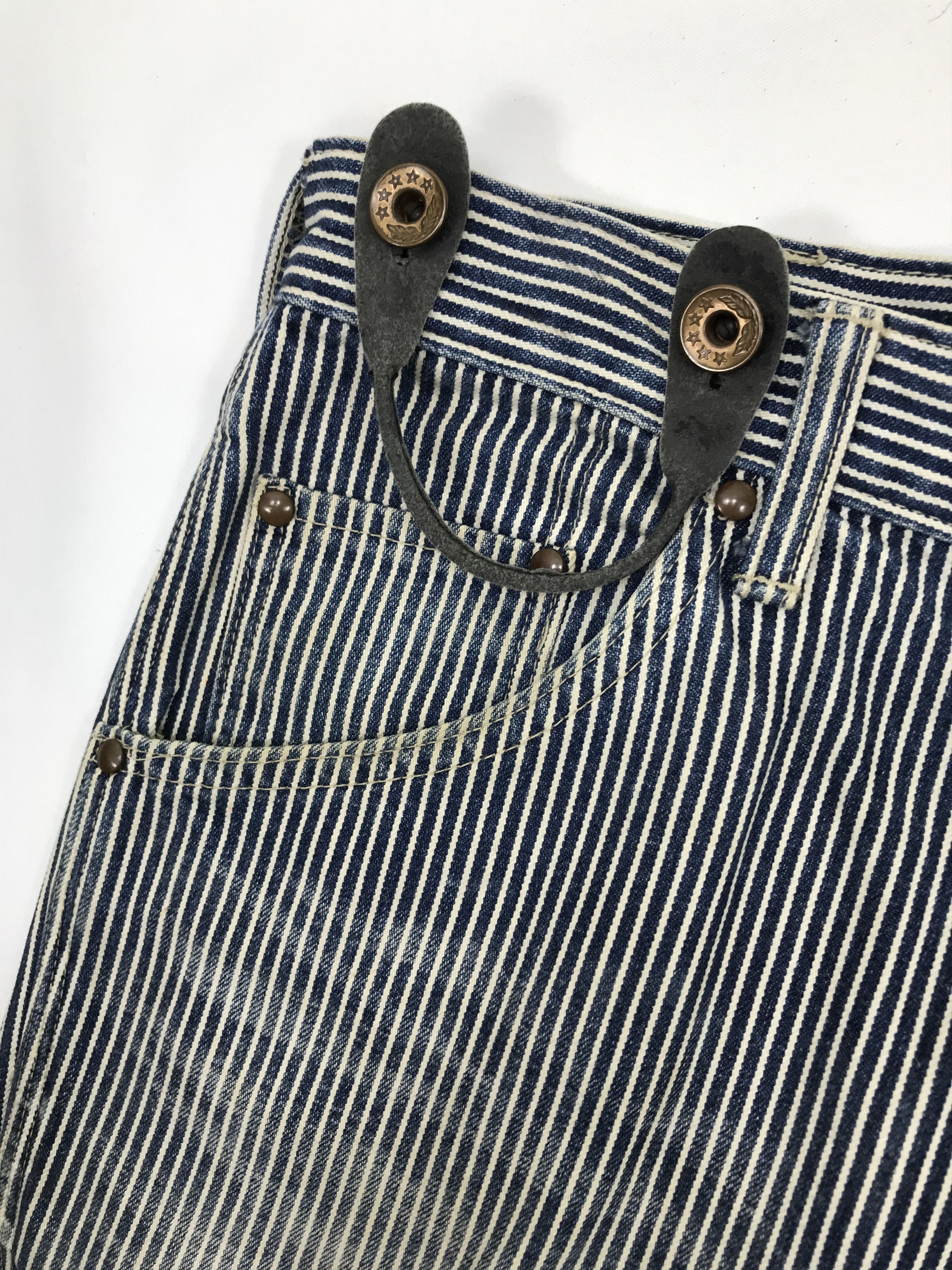 Japanese Brand Vintage Blue Way Hickory Striped Carpenter Jeans Size US 34 / EU 50 - 12 Thumbnail