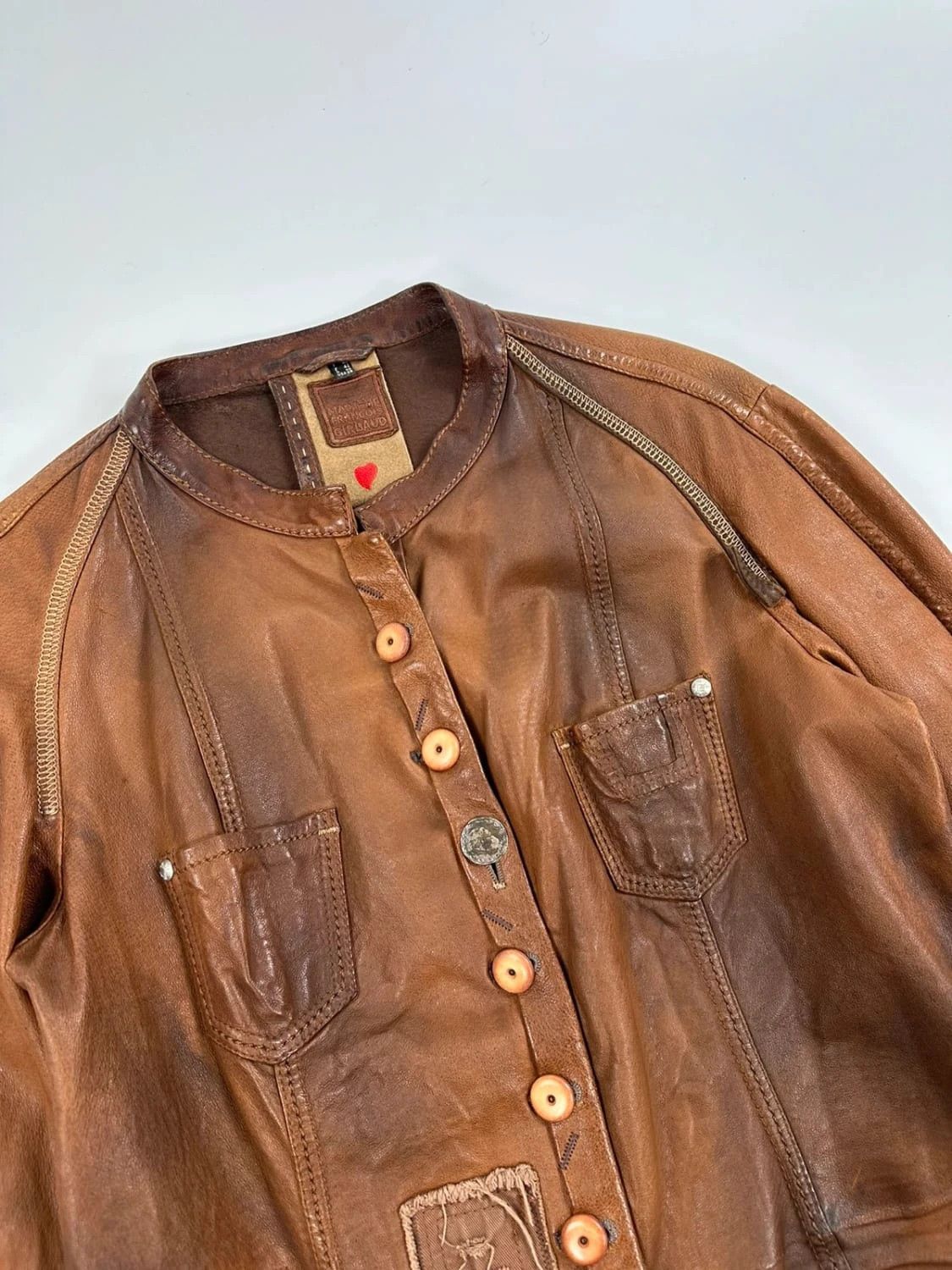 Marithe + Francois Girbaud Marithé + Francois Girbaud Patch Leather jacket Brown Size M / US 6-8 / IT 42-44 - 6 Thumbnail