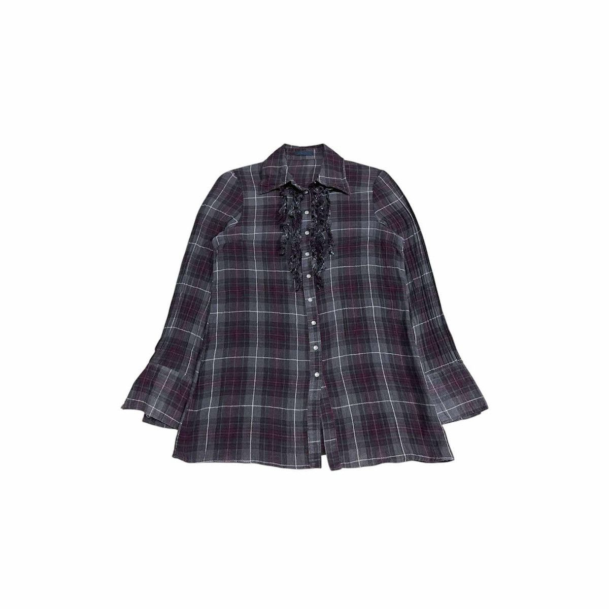Designer × Hiroko Koshino Homme × Japanese Brand 🔥Vintage Hiroko Bis Wrinkled Rayon Shirt Size US M / EU 48-50 / 2 - 2 Thumbnail