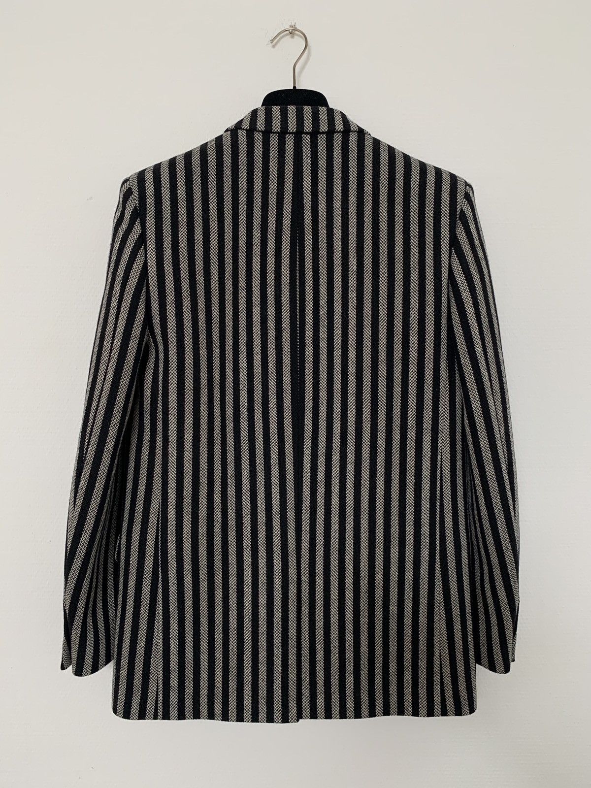 Hedi Slimane × Saint Laurent Paris FW2014 1/1 Sample Double Breasted Striped Wool Peacoat Size US M / EU 48-50 / 2 - 3 Thumbnail