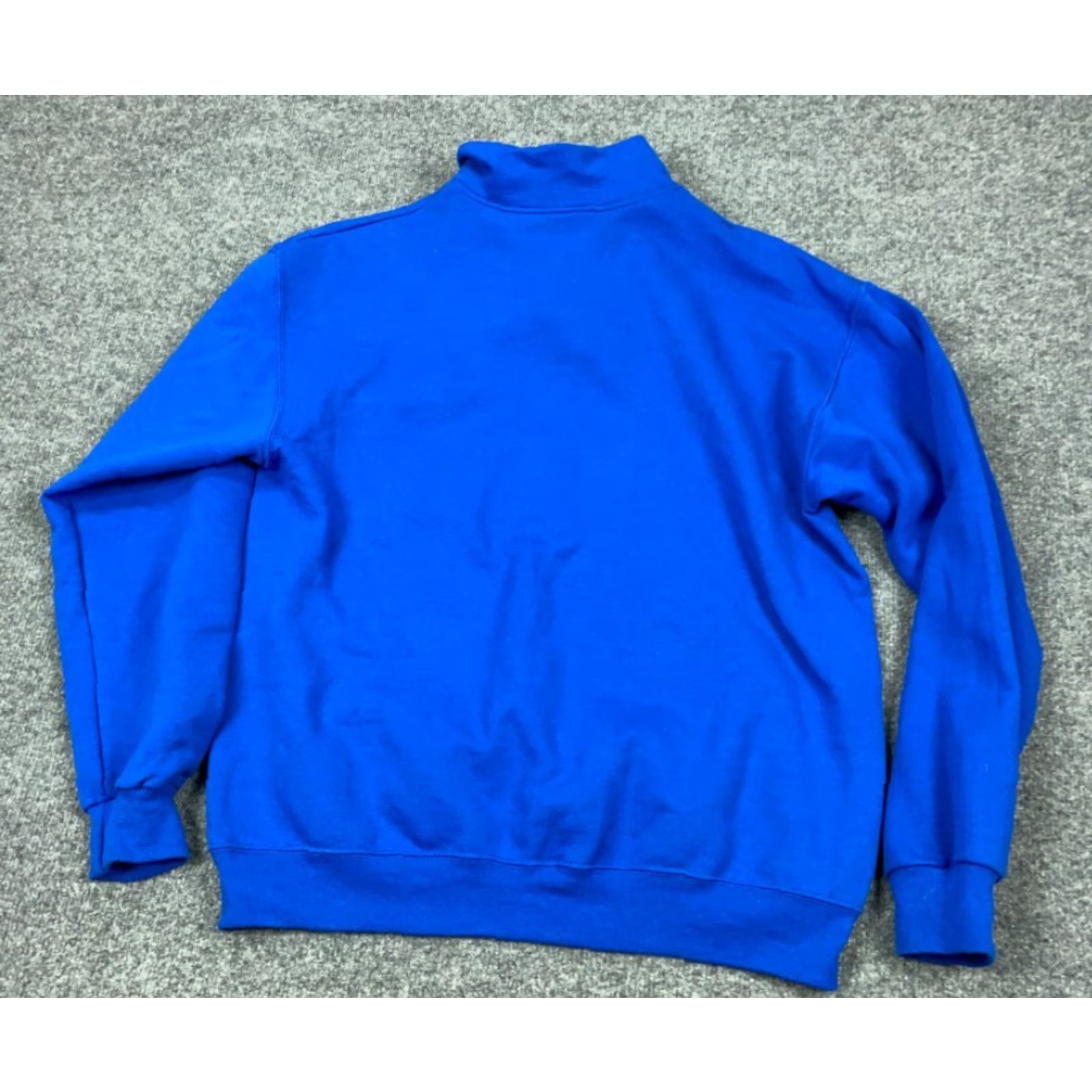 Jerzees Nouvel Embroidered School Crest Sweatshirt 1/4-Zip Adult Large Blue Collared Size US L / EU 52-54 / 3 - 2 Thumbnail
