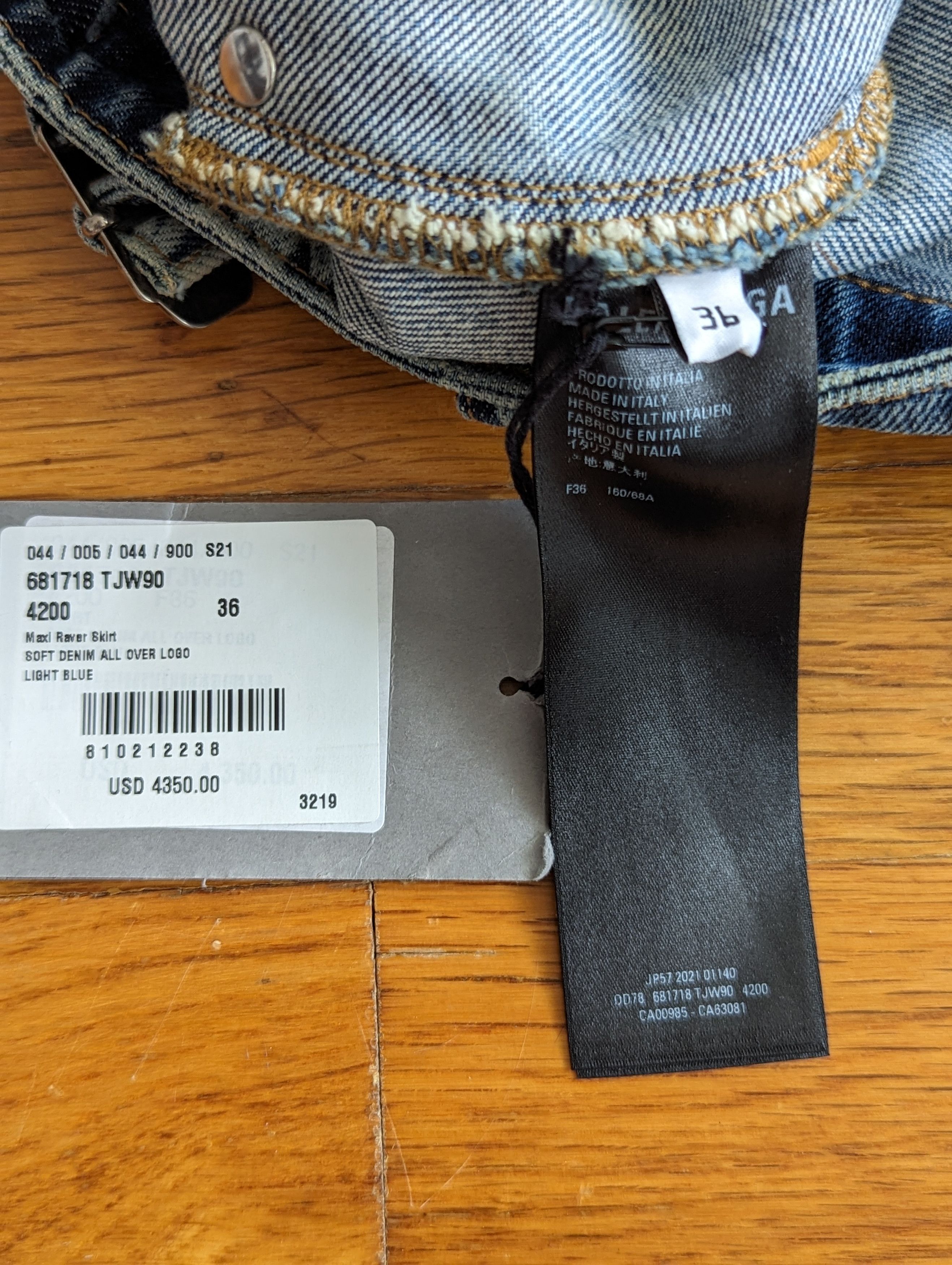 Balenciaga Allover Logo Denim Raver Skirt Size US 30 / EU 46 - 6 Thumbnail