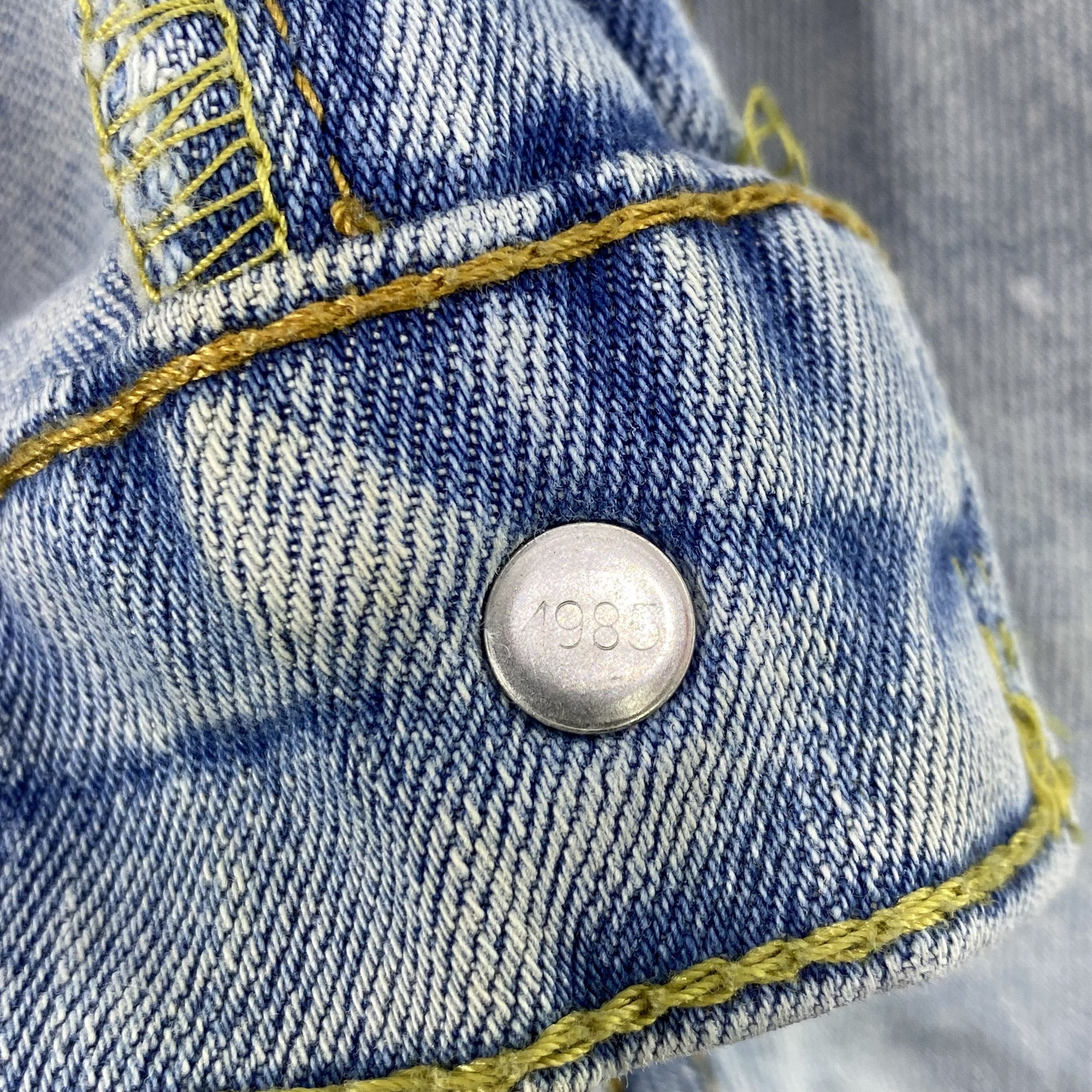 Jean × Levi's × Vintage Levis 502 Painted Light Blue Wash Jeans-J1146 Size US 38 / EU 54 - 8 Thumbnail