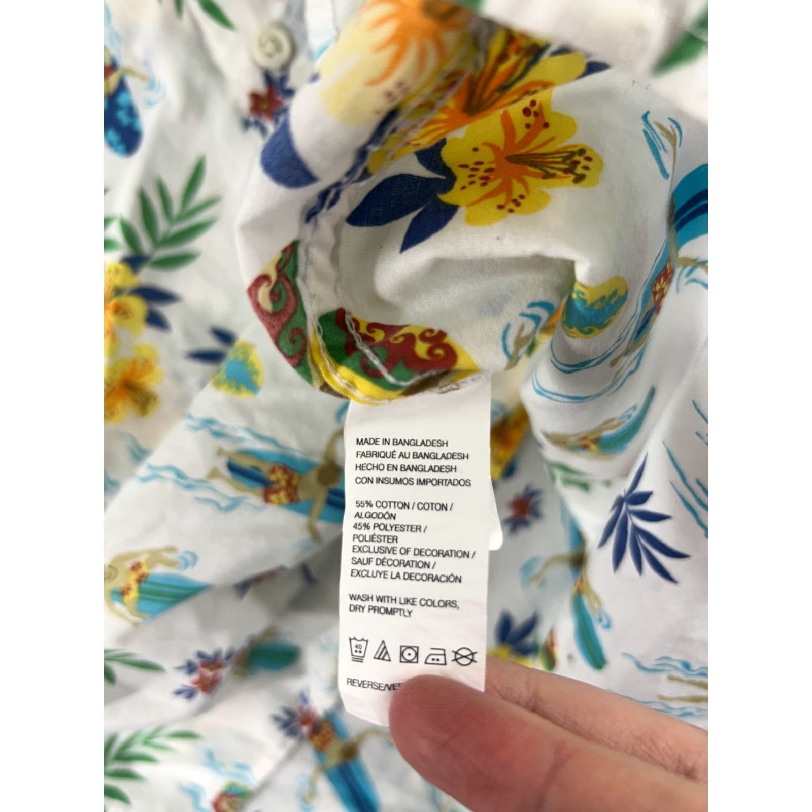 Izod IZOD Shirt Mens XL White Floral Surfers Palm All Over Print Flower Hawaiian Button-Up Size US XL / EU 56 / 4 - 4 Thumbnail