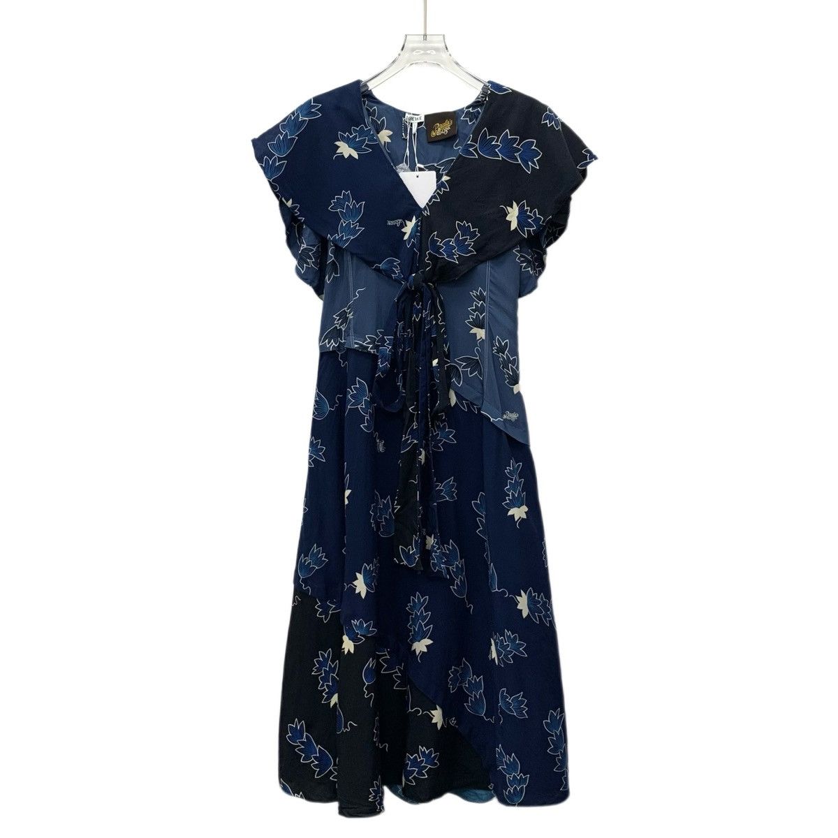 Loewe Loewe navy blue floral all-over print V-neck dress Size XS / US 0-2 / IT 36-38 - 1 Thumbnail