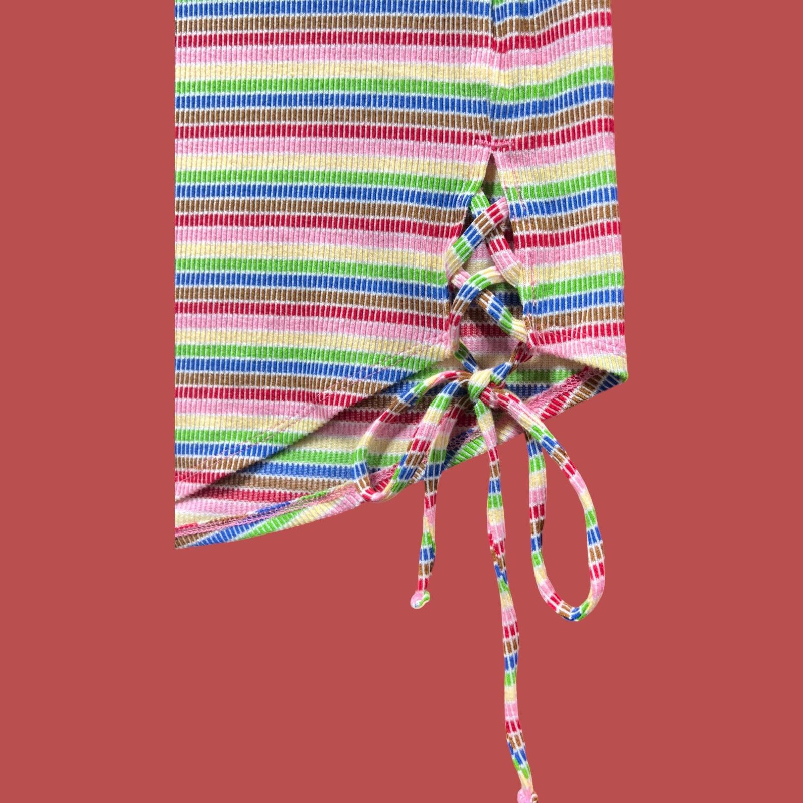 Other Pride - Women's Mid-Rise Mini Asymmetrical Skirt Rainbow Str Size 32" / US 10 / IT 46 - 14 Thumbnail