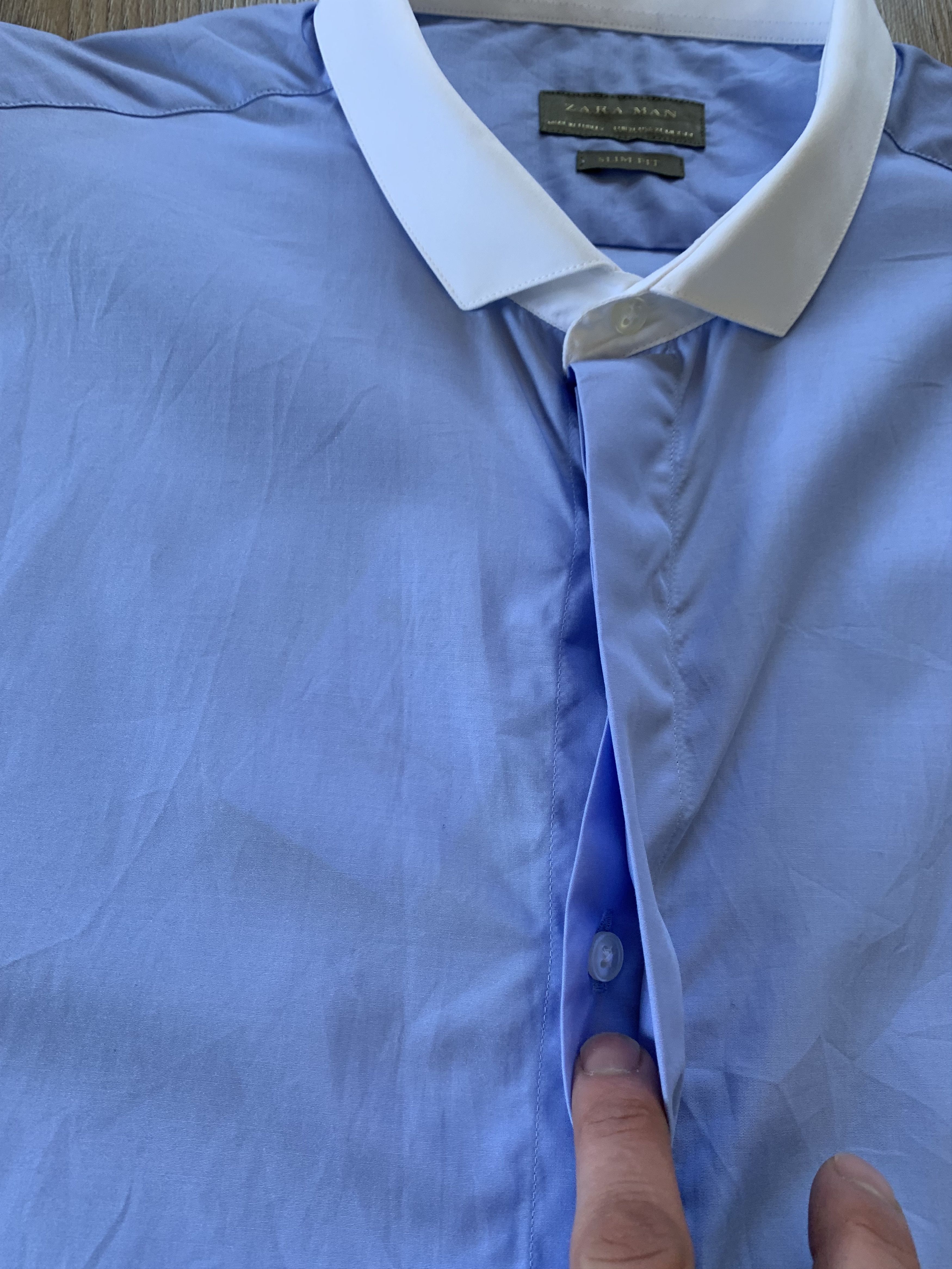 Zara Zara Man Slim Fit Cotton Long Sleeve Dress Shirt Size US XL / EU 56 / 4 - 4 Thumbnail