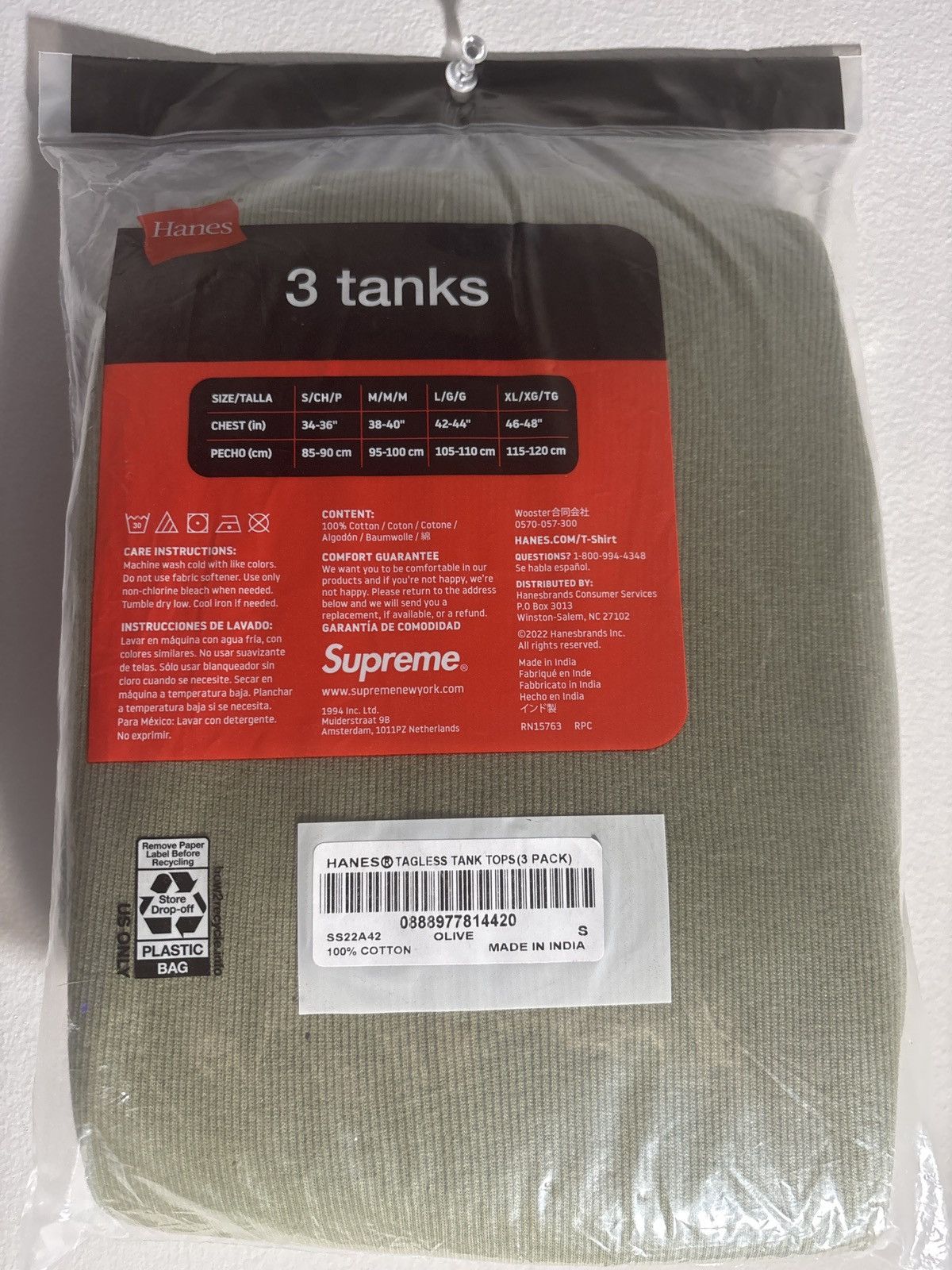 Supreme Supreme (3 Pack Tagless Tanks ) Size US S / EU 44-46 / 1 - 2 Thumbnail