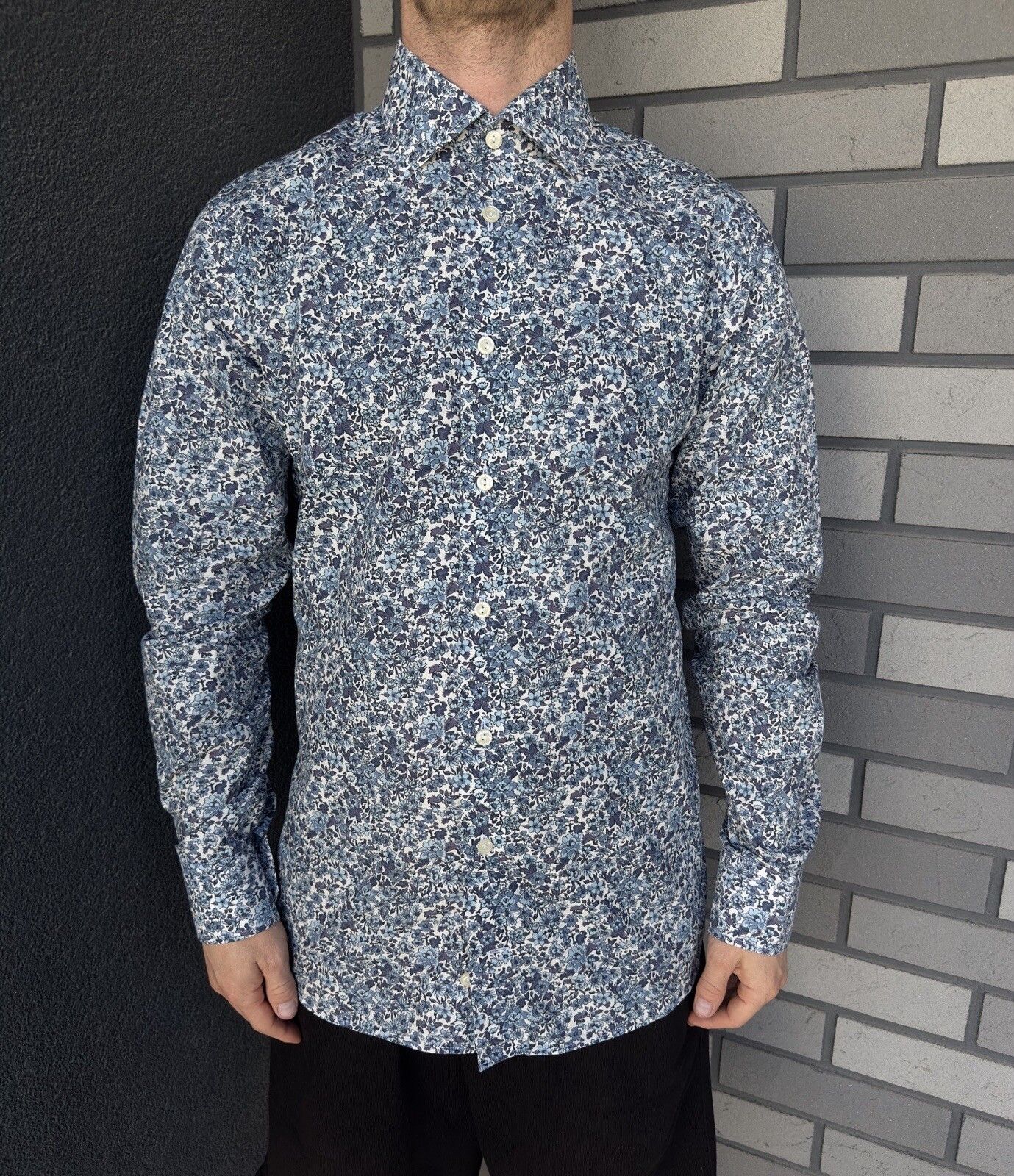 Eton Eton Floral Print Mens Shirt Slim Fit size 40 15 3/4 Size US L / EU 52-54 / 3 - 1 Thumbnail