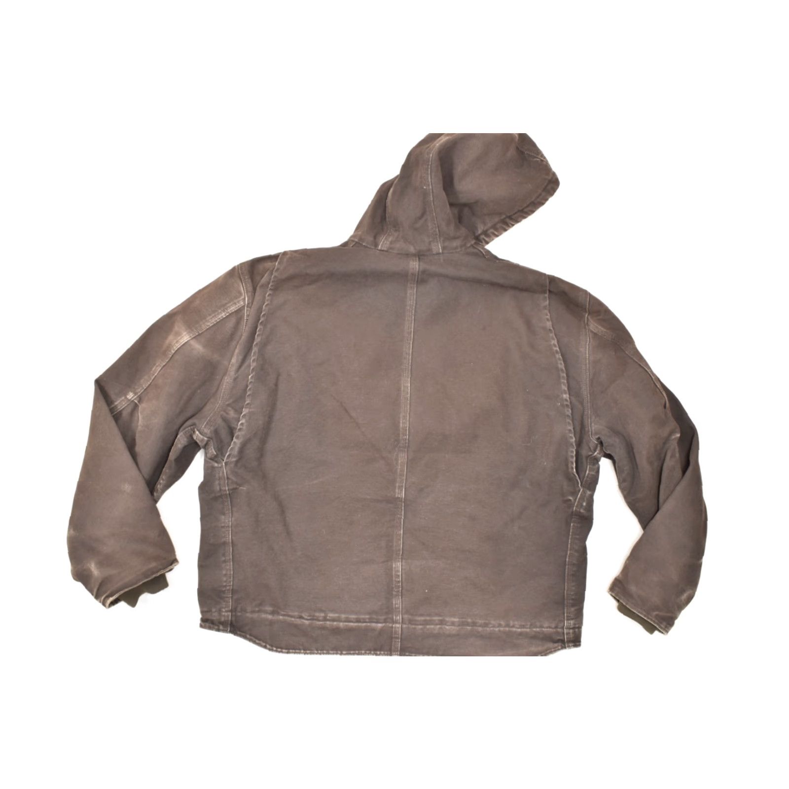 Carhartt Carhartt J141 Hooded Bomber Jacket 2XL Mens Dark Brown Sandstone Sierra Sherpa Lined Canvas Cotton Logo Size US XXL / EU 58 / 5 - 7 Thumbnail